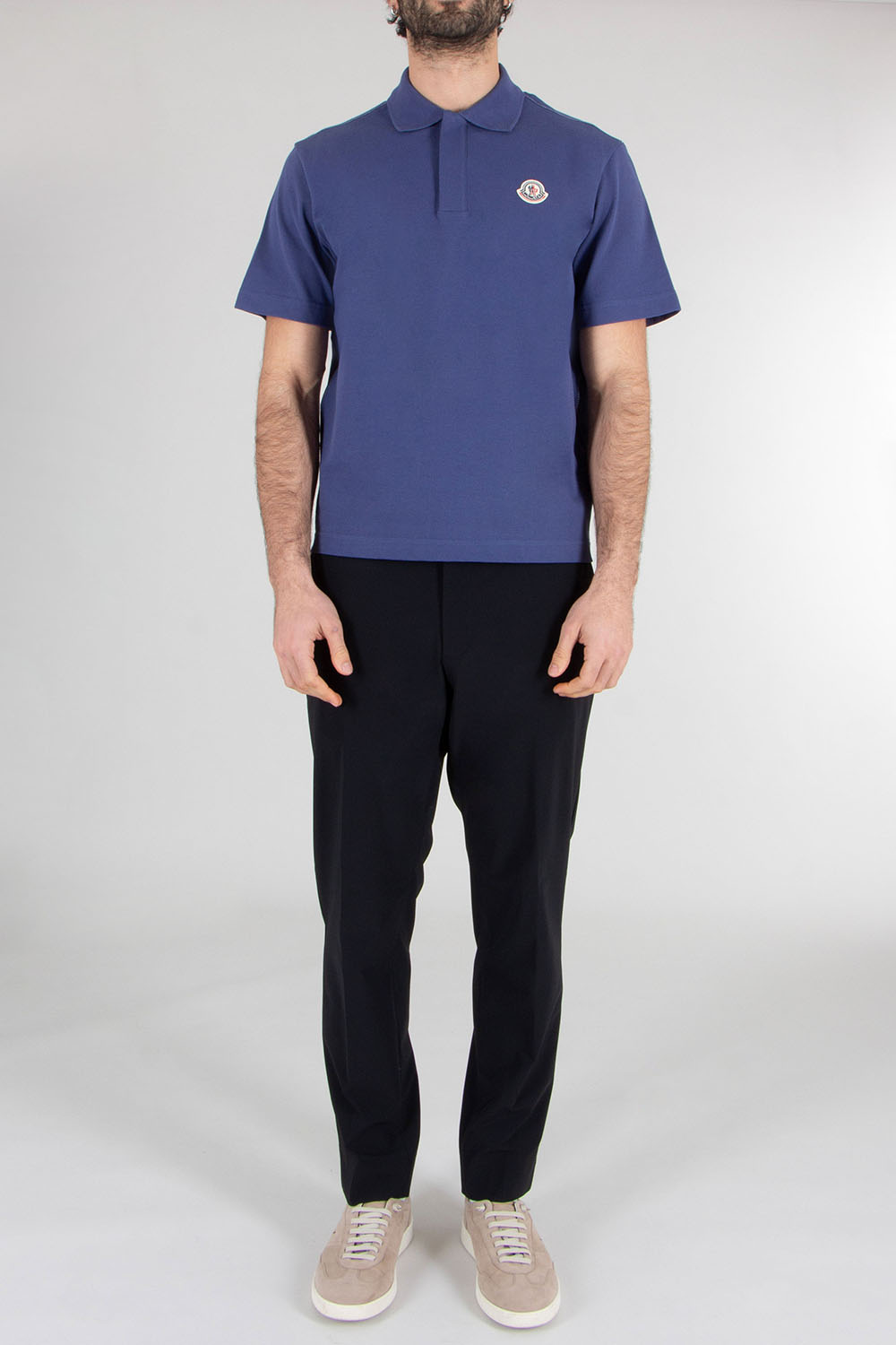 MONCLER Loose Fit Cotton Piqué Polo Shirt