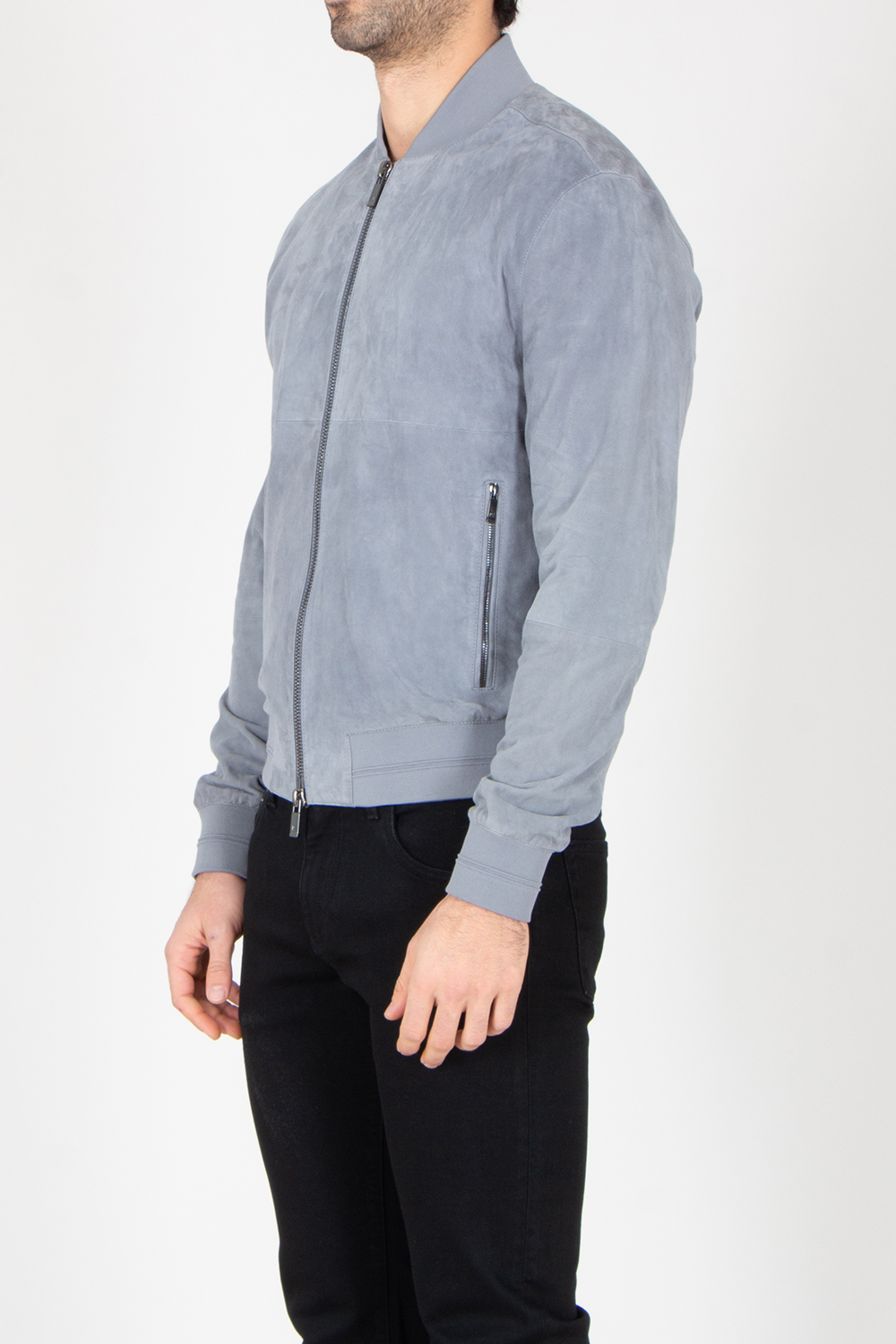 PAL ZILERI Regular Fit Goat Suede Bomber Jacket