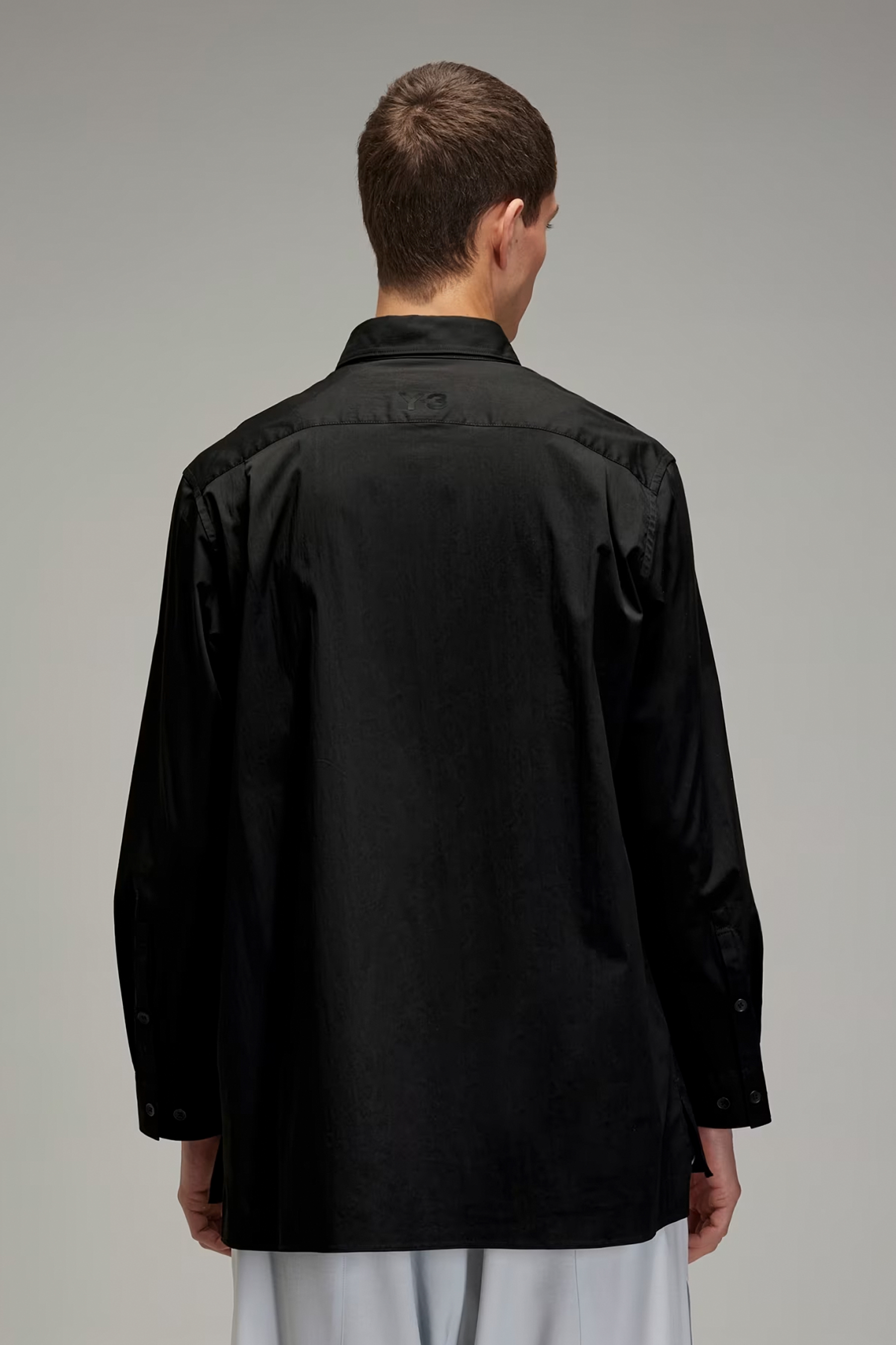 Y-3 Pleated Cotton-Nylon Stretch Shirt Y-3 Pleated Cotton-Nylon Stretch Shirt