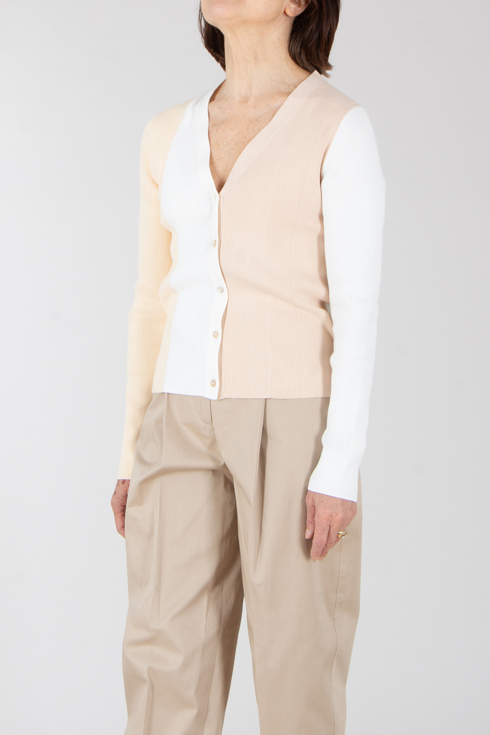 PAUL SMITH Regular Fit Colour-Block Organically Grown Cotton Cardigan