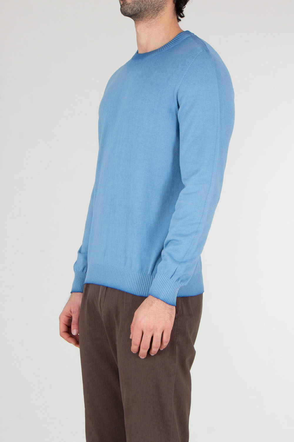 AROVESCIO Regular Fit Cotton Round Neck Sweater