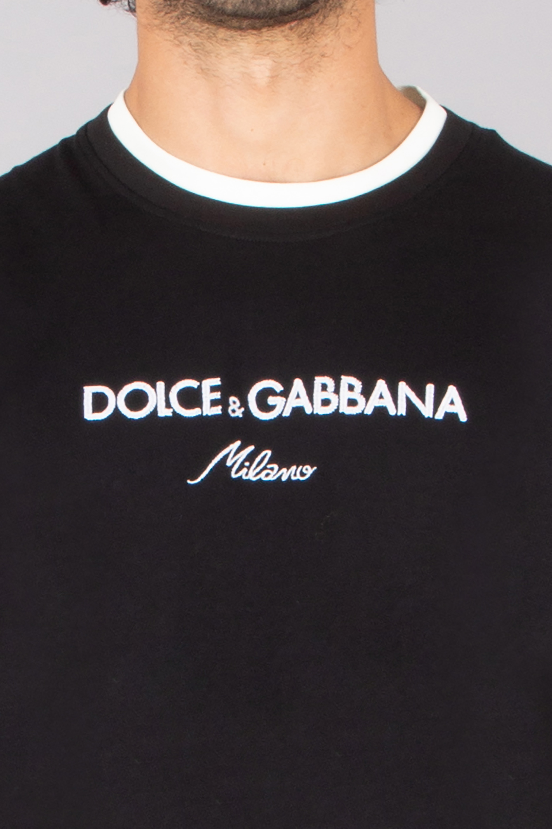 DOLCE & GABBANA Loose Fit Embroidered Cotton Jersey T-Shirt T-shirt, Hemd, Erwachsener, Mann, Person