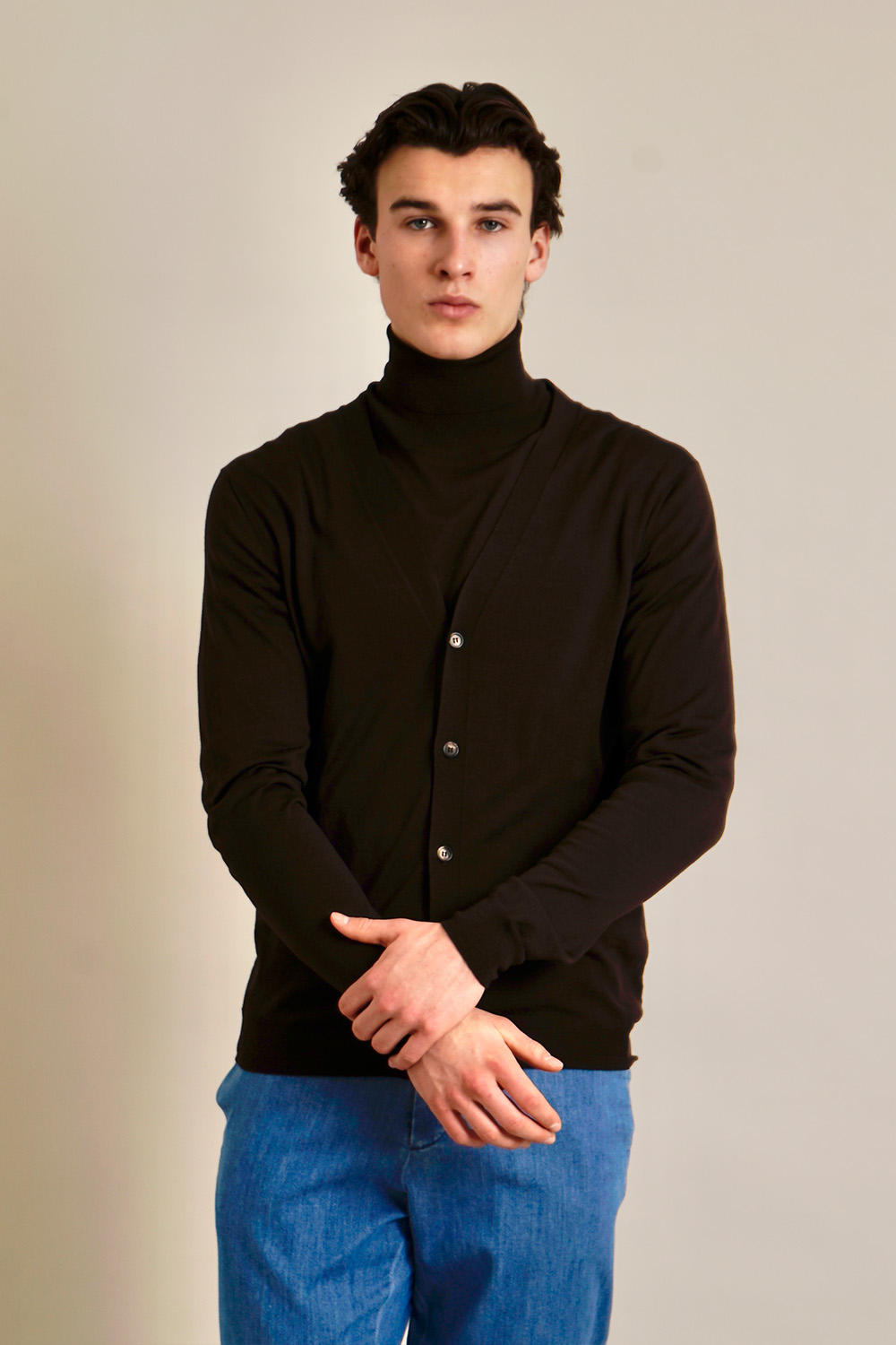 AIDA BARNI Regular Fit Wool Cardigan 