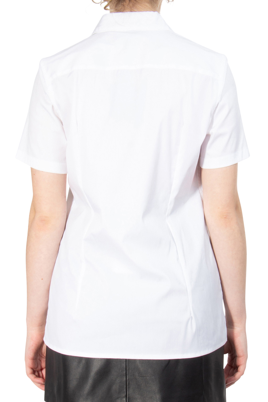 ASPESI Short-Sleeved Cotton Stretch Blouse