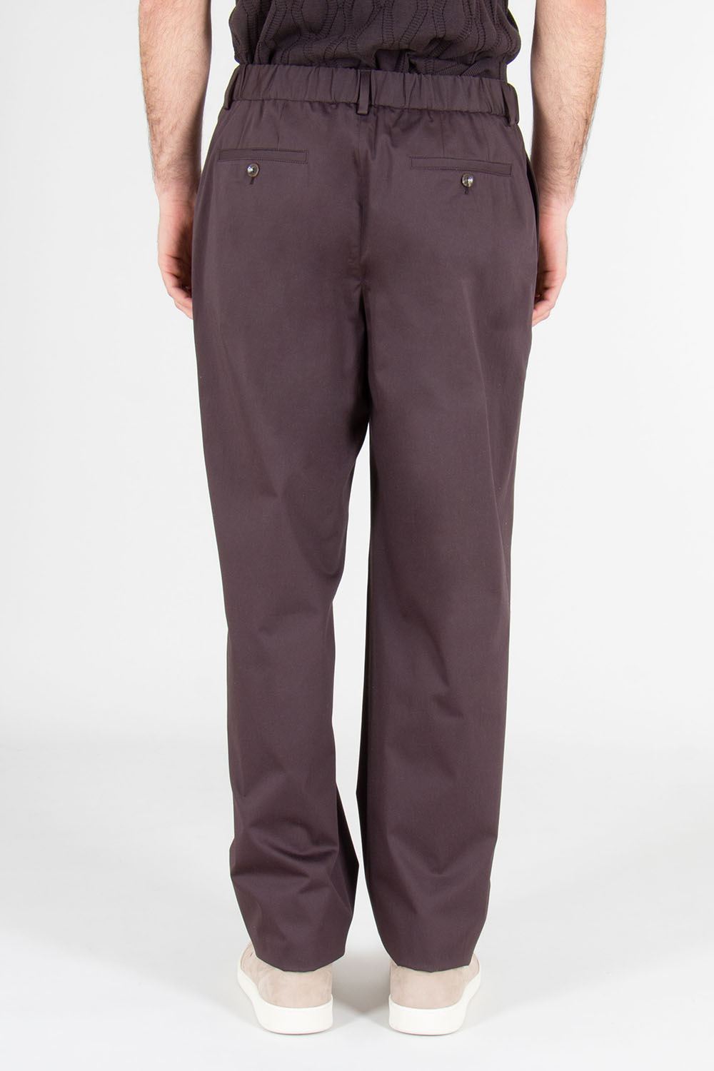 AGNONA Semi-Tailored Fit Cotton Stretch Satin One Pince Chinos