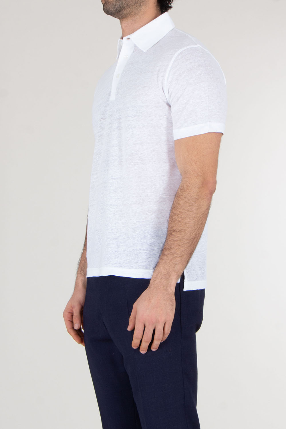AURÉLIEN Slim Fit Linen Polo Shirt