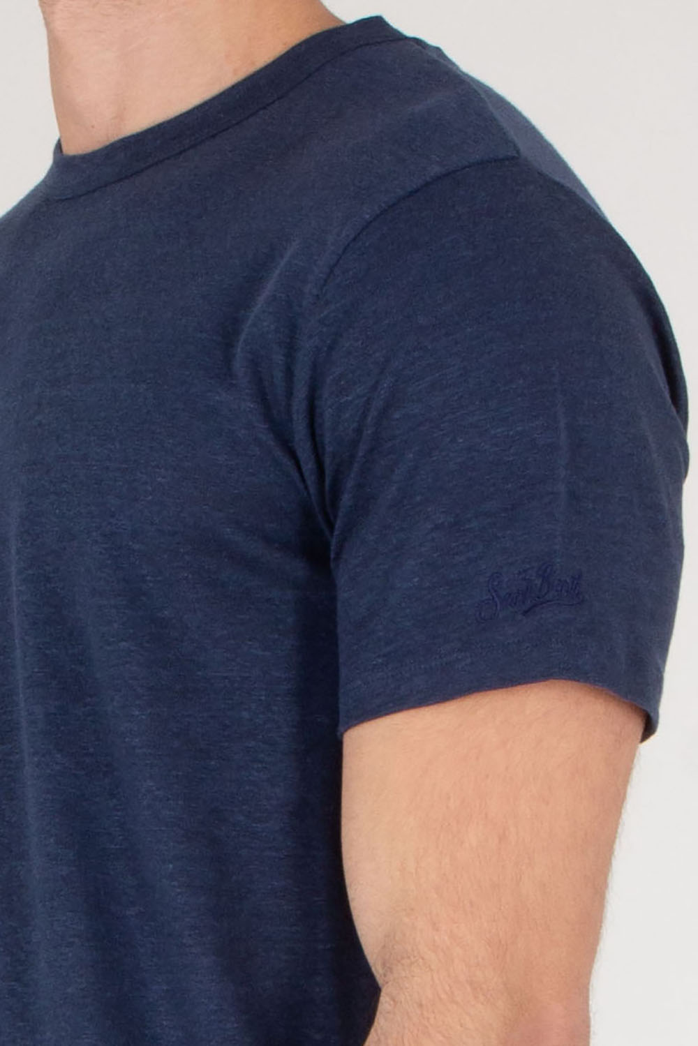 MC 2 SAINT BARTH Regular fit short sleeve Linen T-Shirt Ecsta