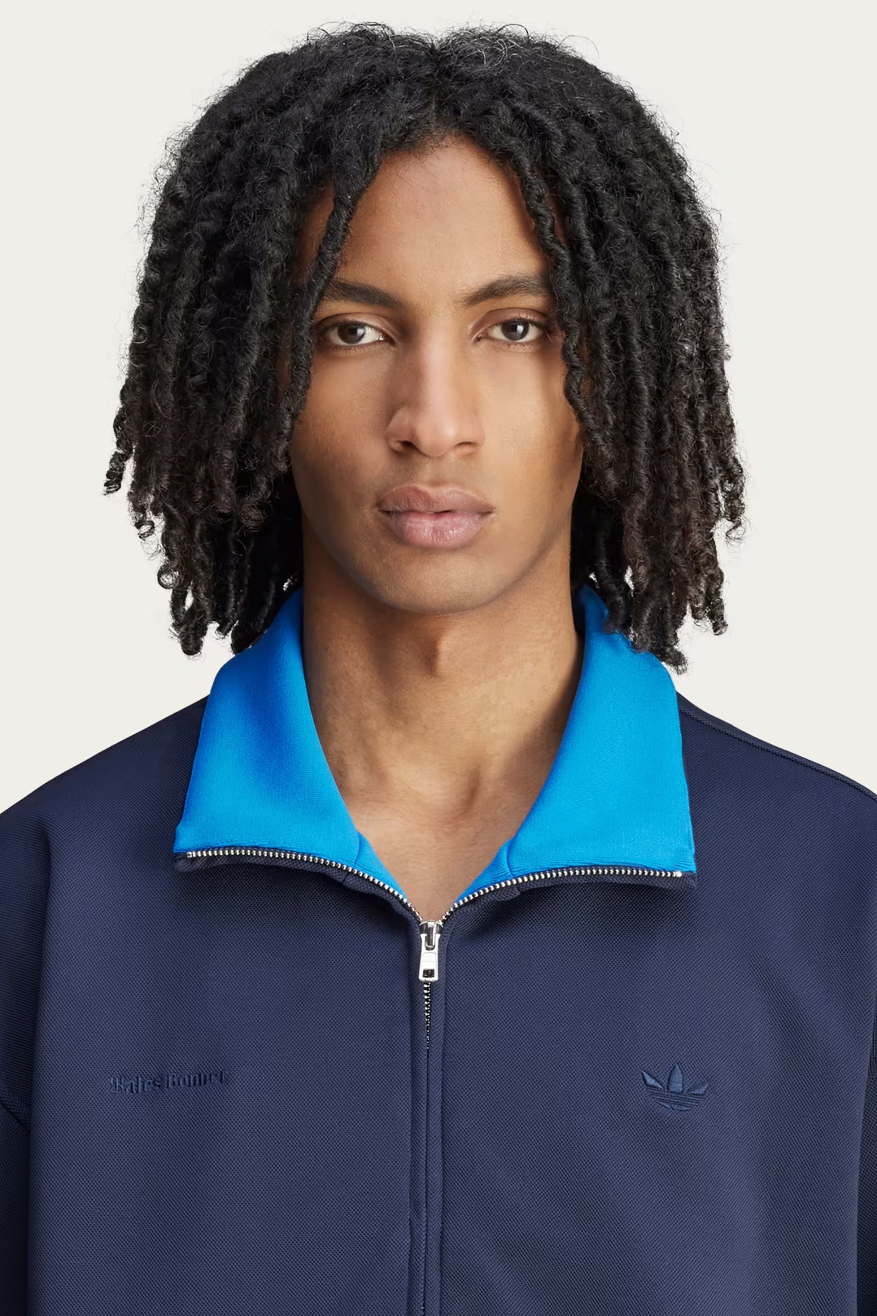 ADIDAS X Wales Bonner Loose Fit Recycled Polyester Stretch Piqué Track Top Gesicht, Kopf, Hals, Person, Portrait