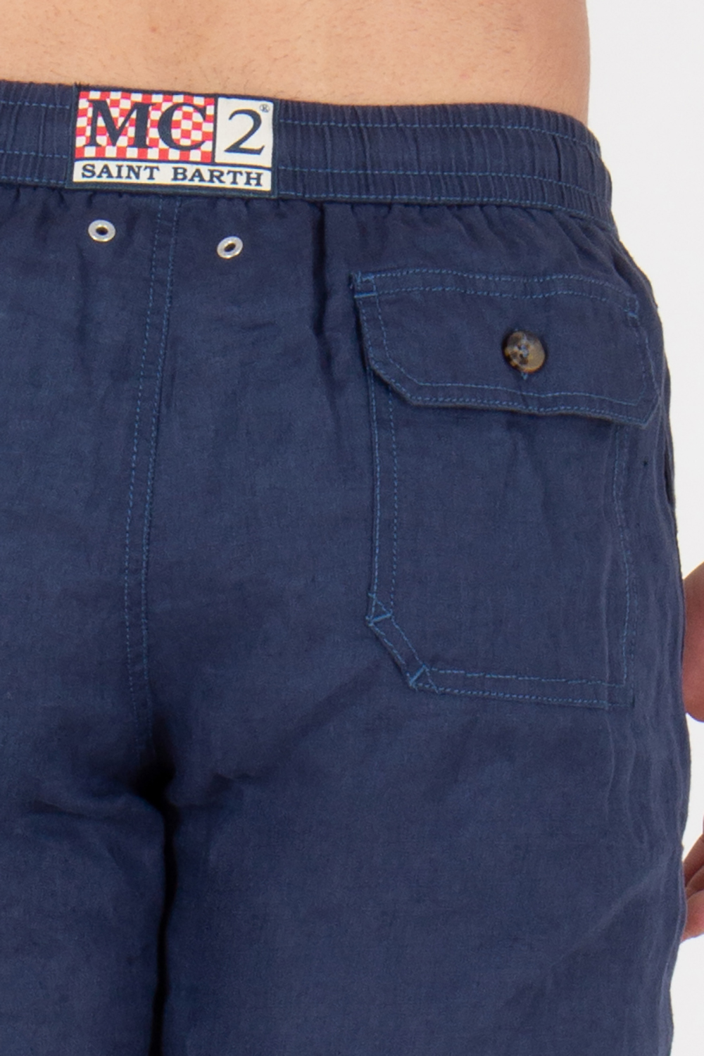 MC 2 SAINT BARTH Classic Fit Linen Swim Shorts Gustavia