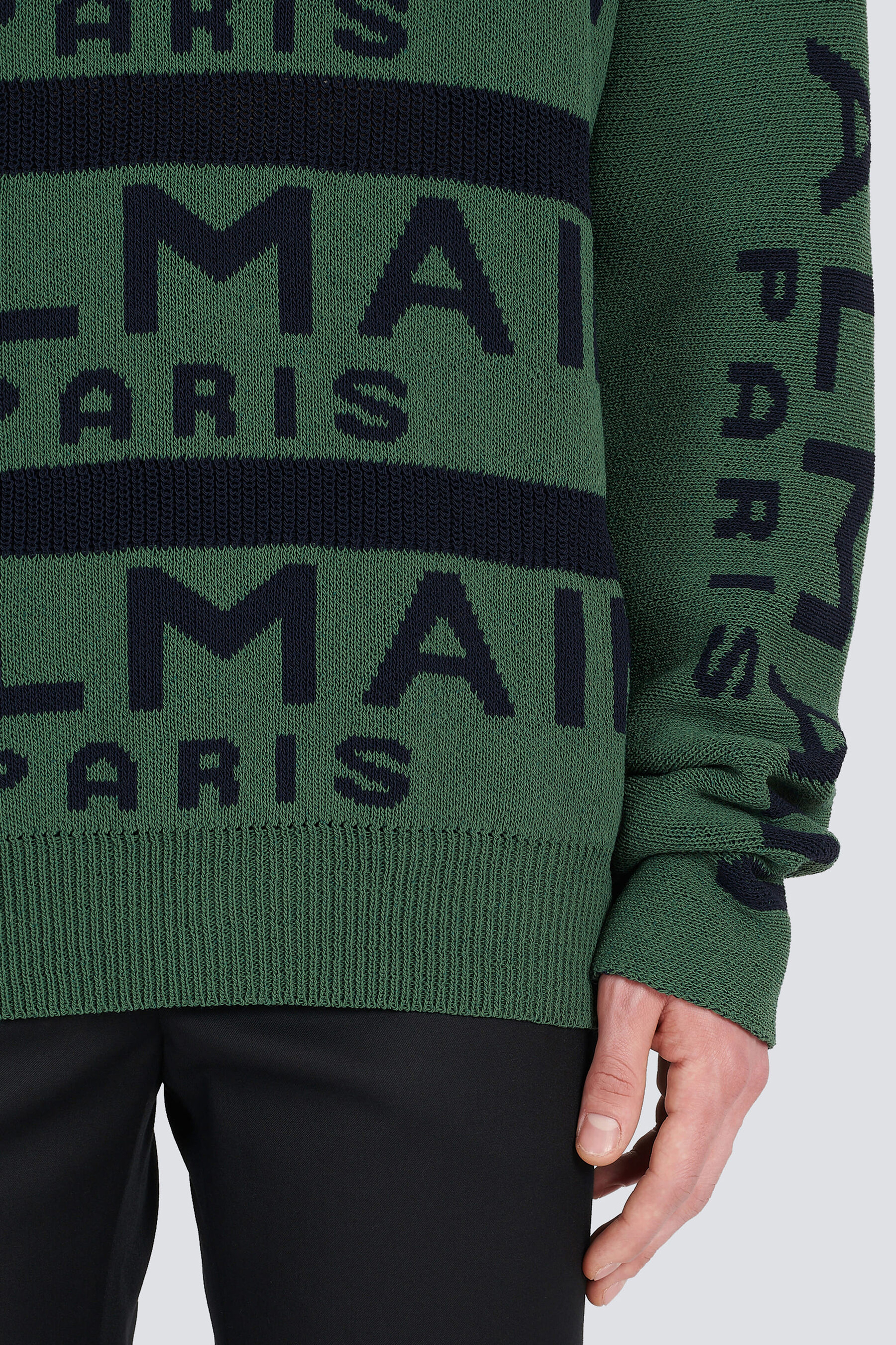 BALMAIN Striped Logo Knit Sweater BALMAIN Striped Logo Knit Sweater
