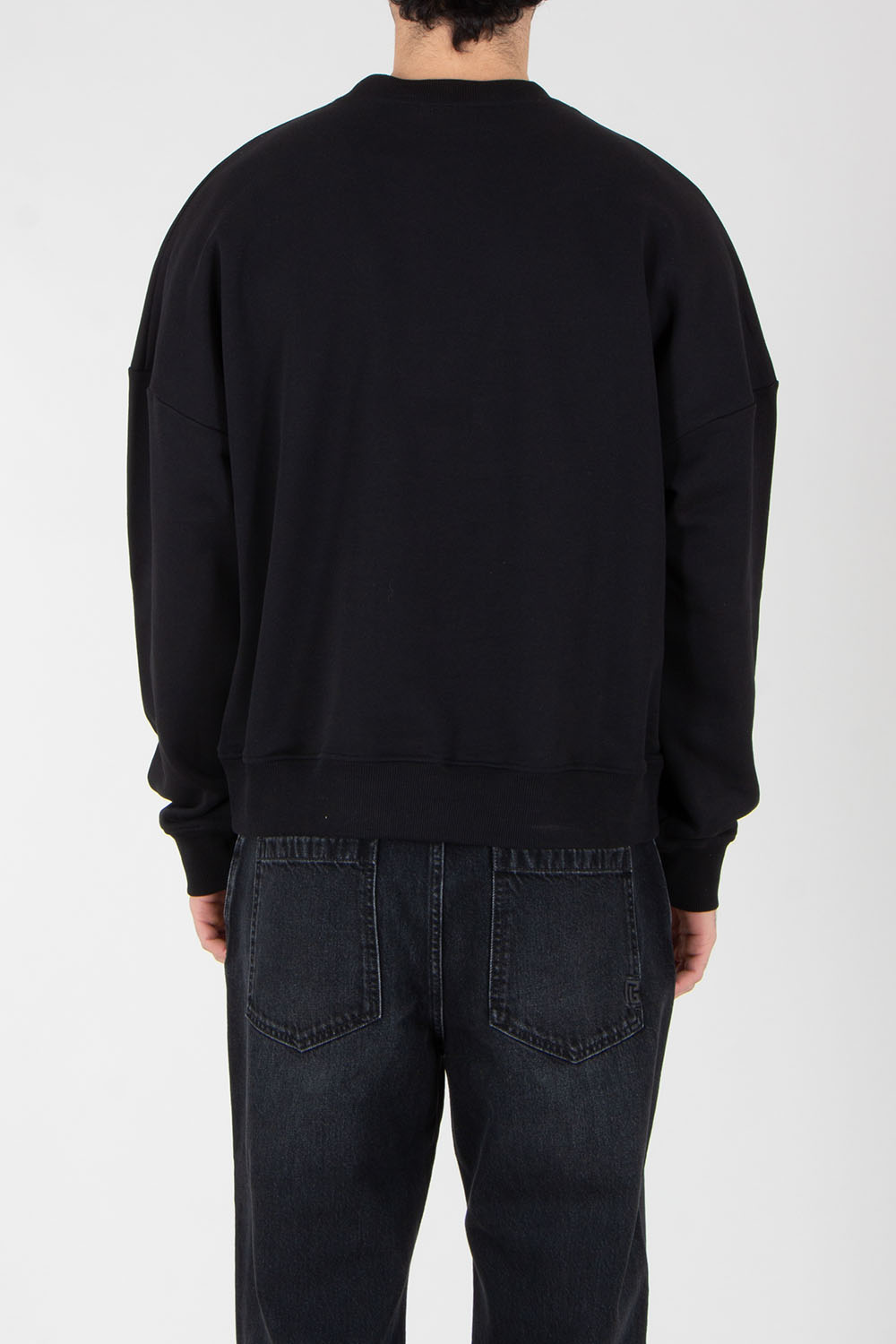 BALMAIN Relaxed Fit Flock Print Organic Cotton Jersey Sweatshirt