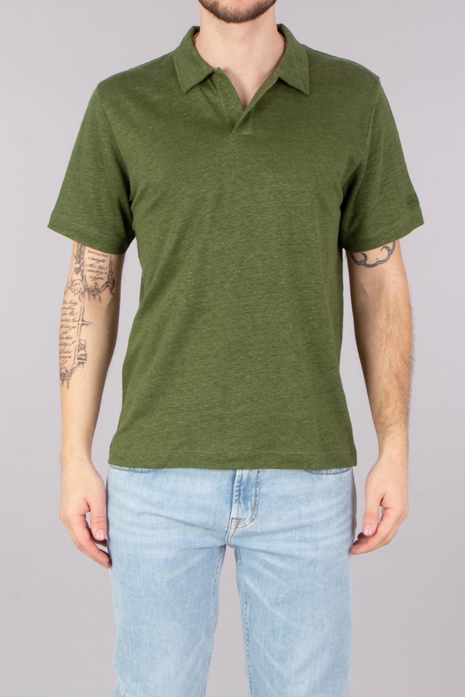 MC 2 SAINT BARTH Regular Fit Linen Jersey Polo Shirt Fraser