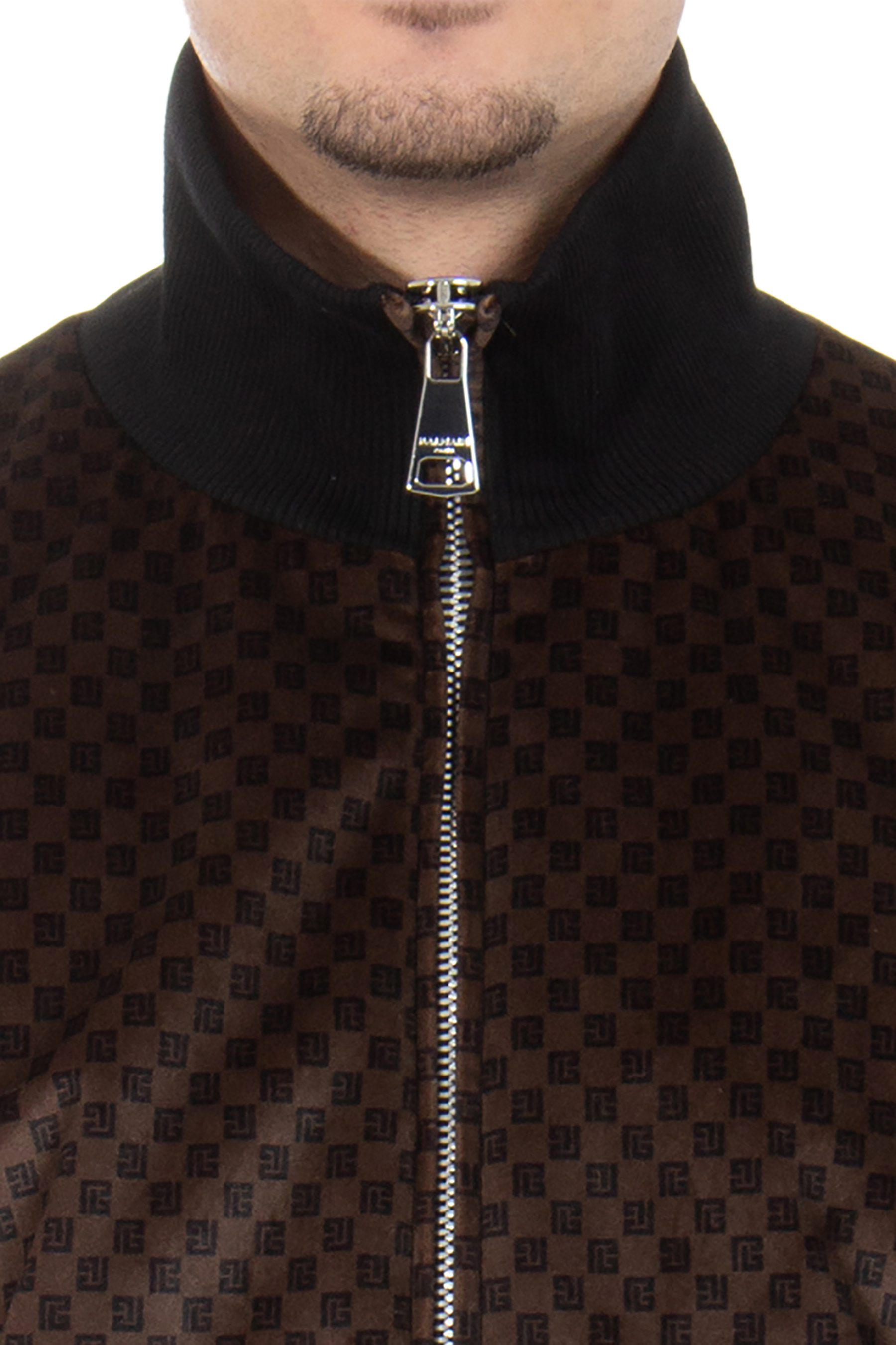 BALMAIN Monogrammed Velvet Bomber Jacket BALMAIN Monogrammed Velvet Bomber Jacket