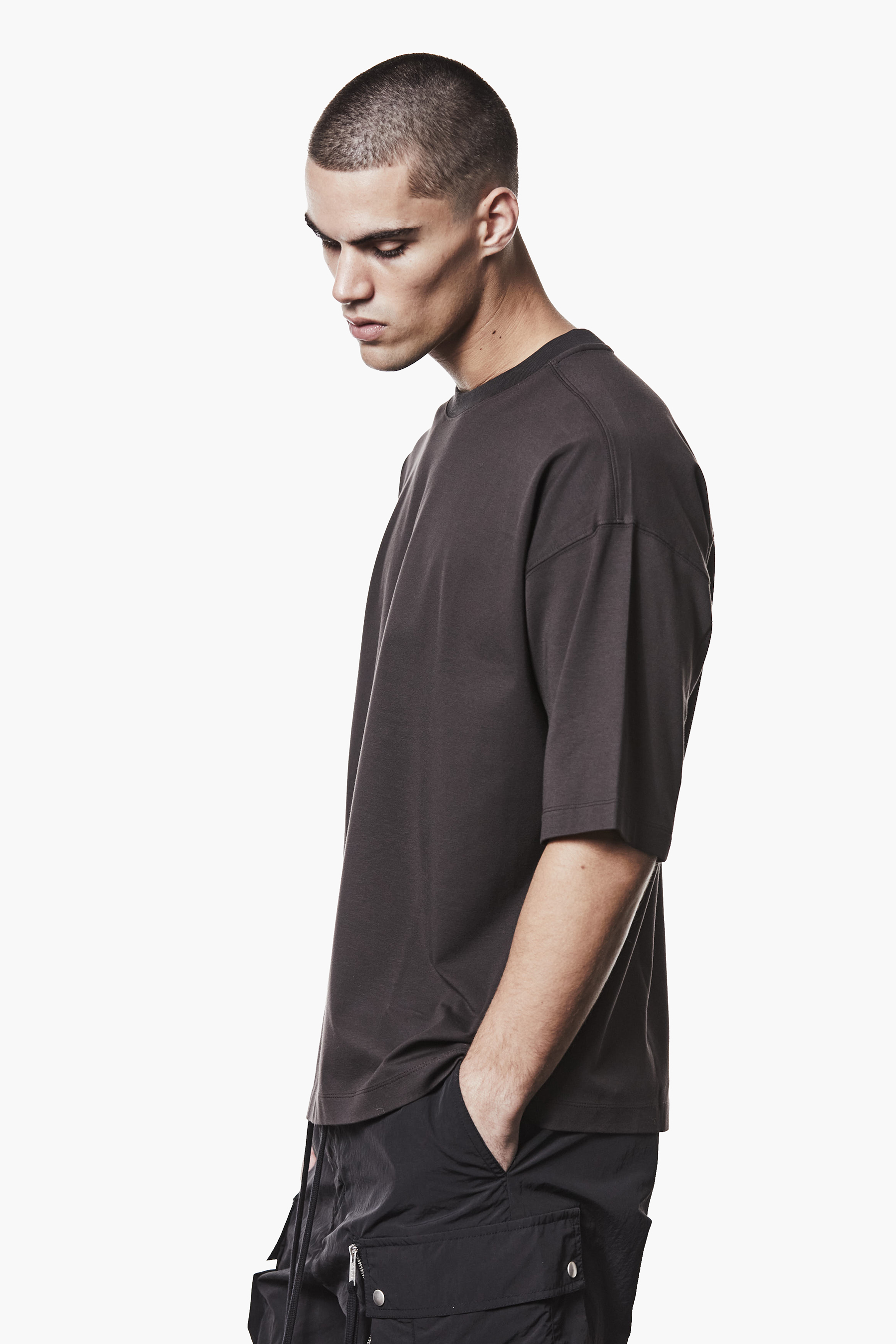 THOM KROM Oversized Fit Cotton-Modal Stretch Jersey T-Shirt T-shirt, Ärmel, Langer Ärmel, Mann, Person
