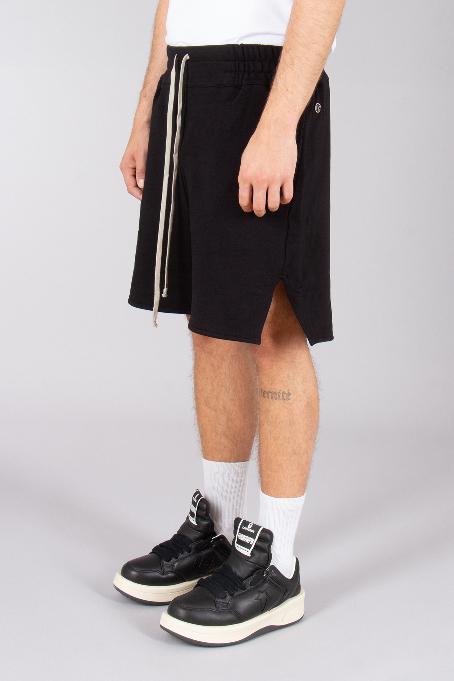 RICK OWENS DRKSHDW X Champion Loose Fit Compact Heavy Cotton Shorts RICK OWENS DRKSHDW X Champion Loose Fit Compact Heavy Cotton Shorts