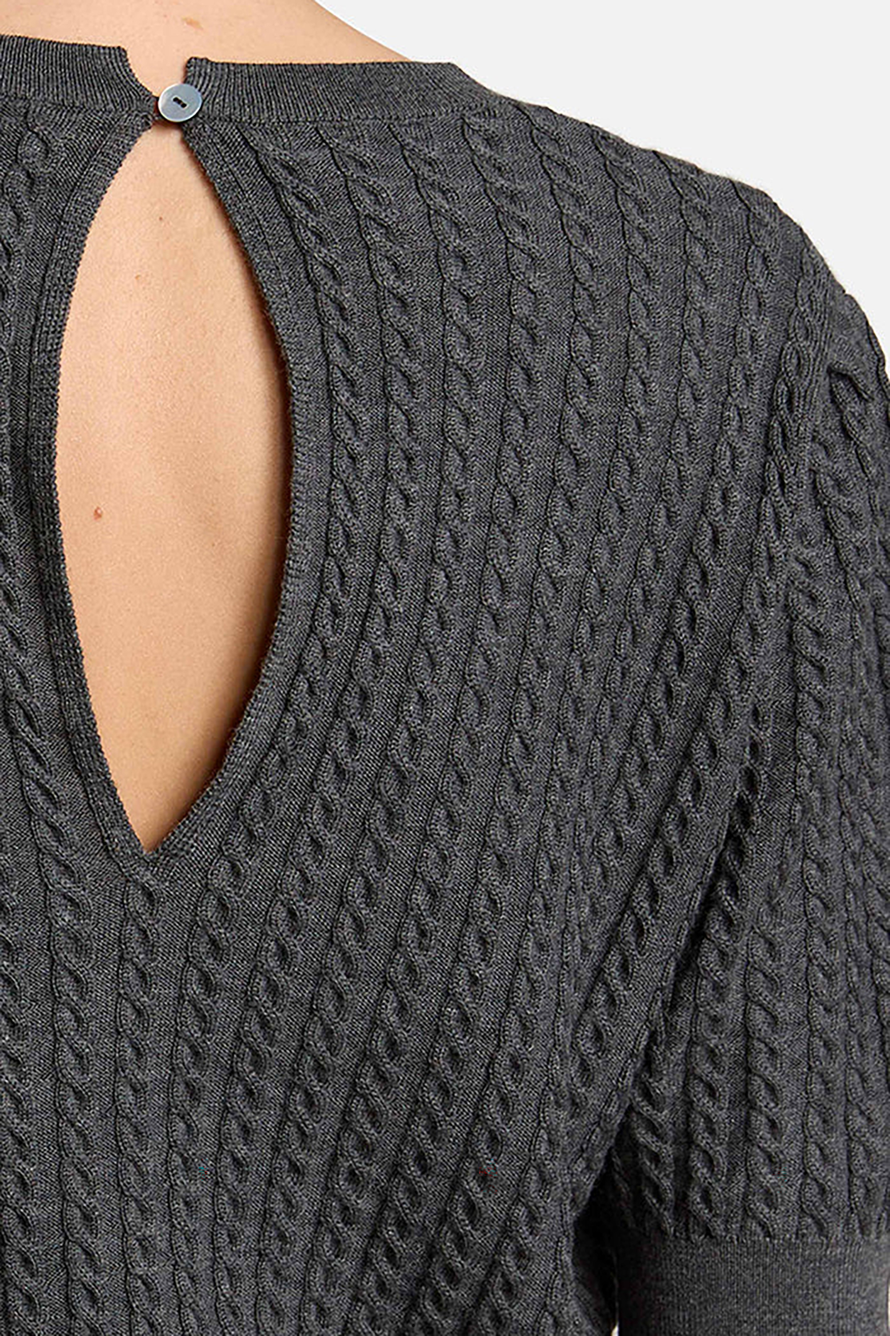 IHEART Slim Fit Cable Knit Wool Short-Sleeve Sweater Sarona Bekleidung, Strickwaren, Pullover