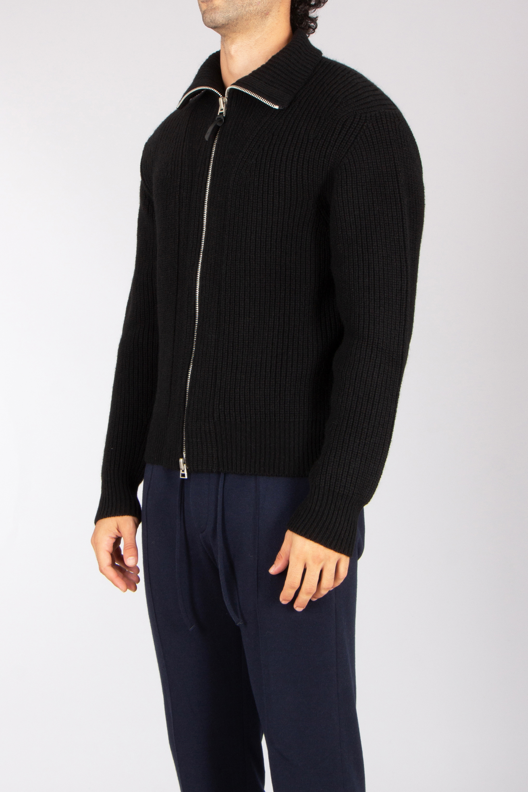TOM FORD Regular Fit Ribbed Wool-Mohair Blend Zip Cardigan Bekleidung, Strickwaren, Pullover