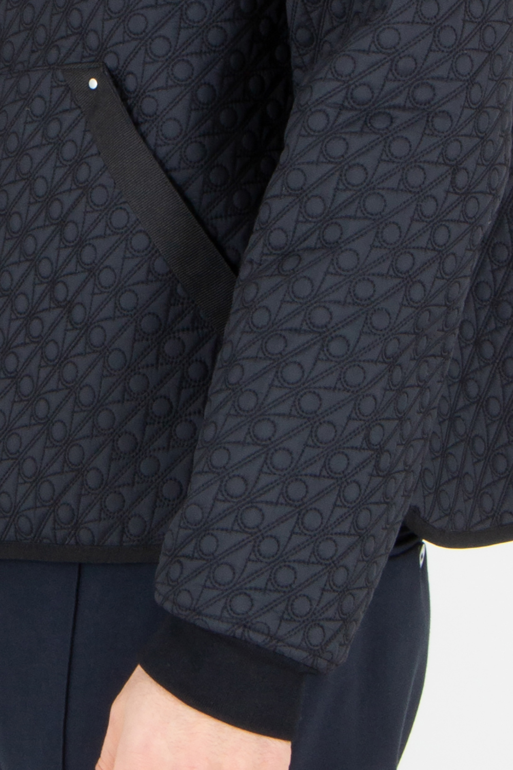 MOOSE KNUCKLES Regular Fit Monogram Quilting Recycled Nylon Transit Liner Bomber Mono Jacket