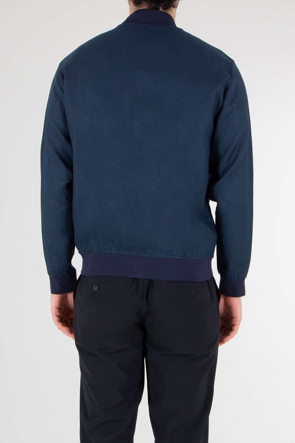 KITON Regular Fit Linen Bomber Jacket