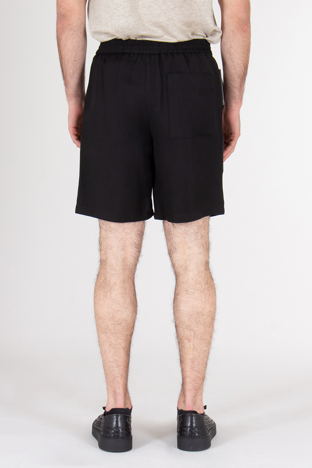 AMI PARIS Regular Fit Linen Blend Shorts