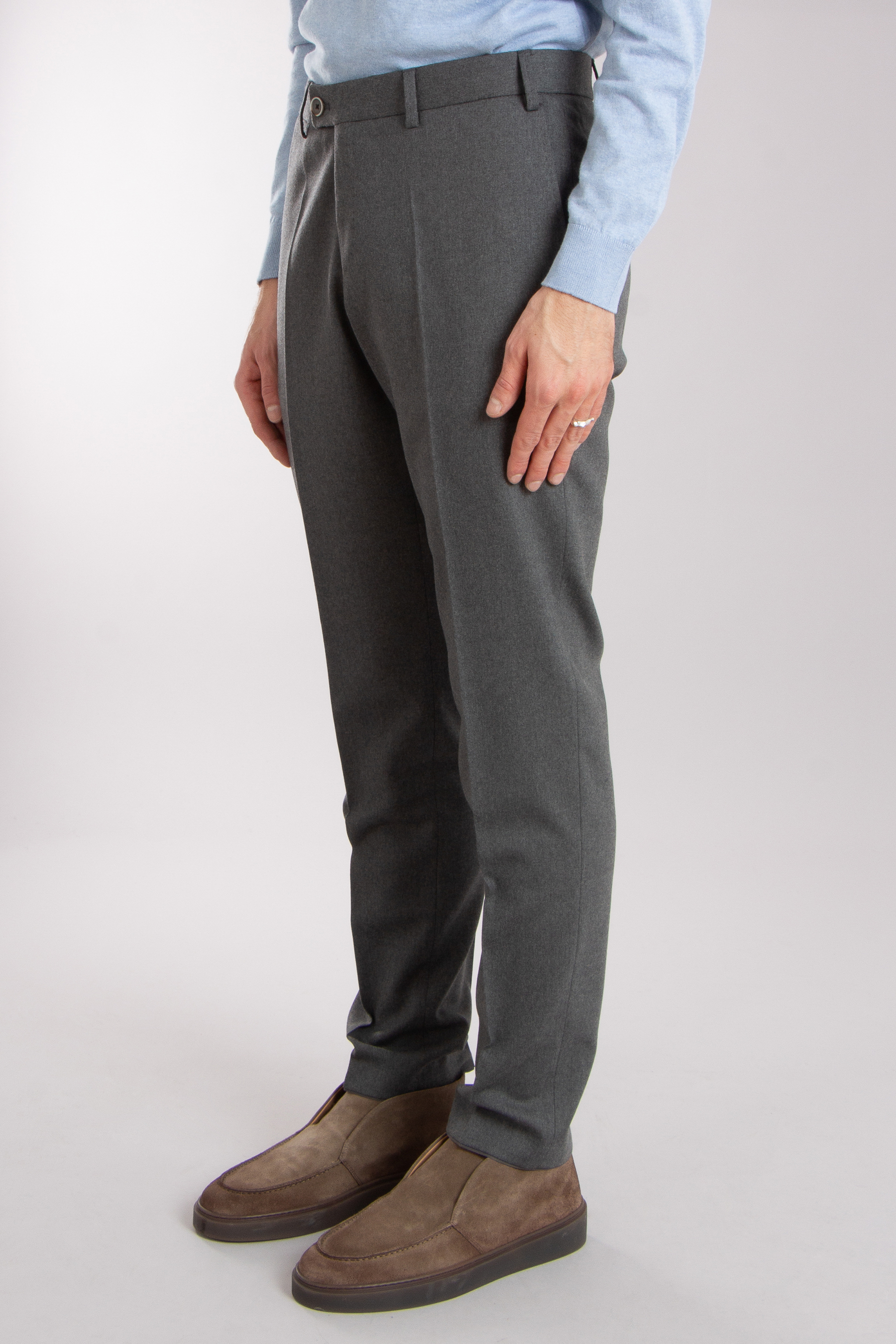 HILTL Slim Fit Virgin Wool Blend Stretch Pants Terni