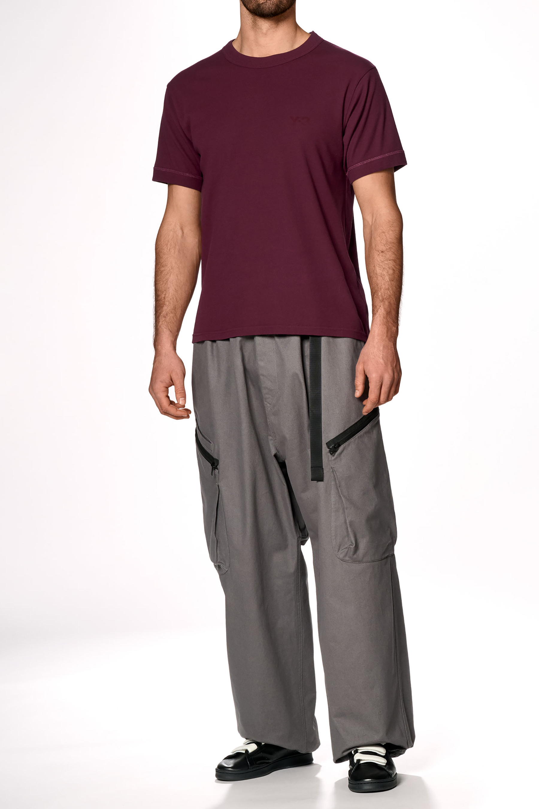 Y-3 Slim Fit Cotton Jersey T-Shirt Hosen, Erwachsener, Männlich, Mann, Person