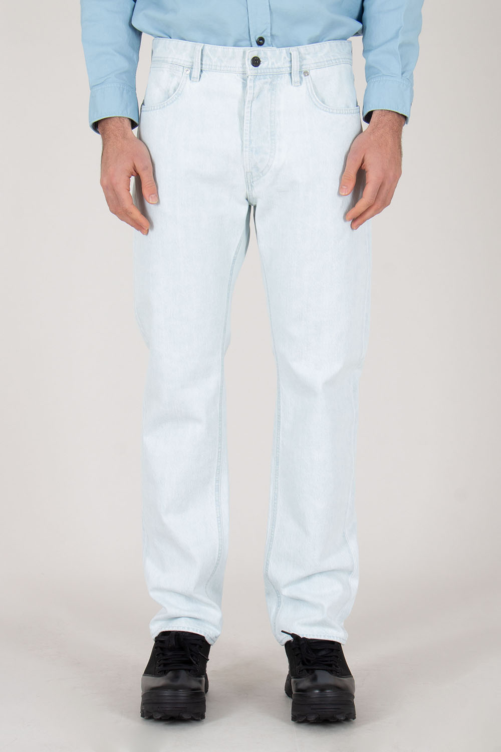 STONE ISLAND Regular Straight Fit Ultra Bleach Organic Cotton Denim Jeans