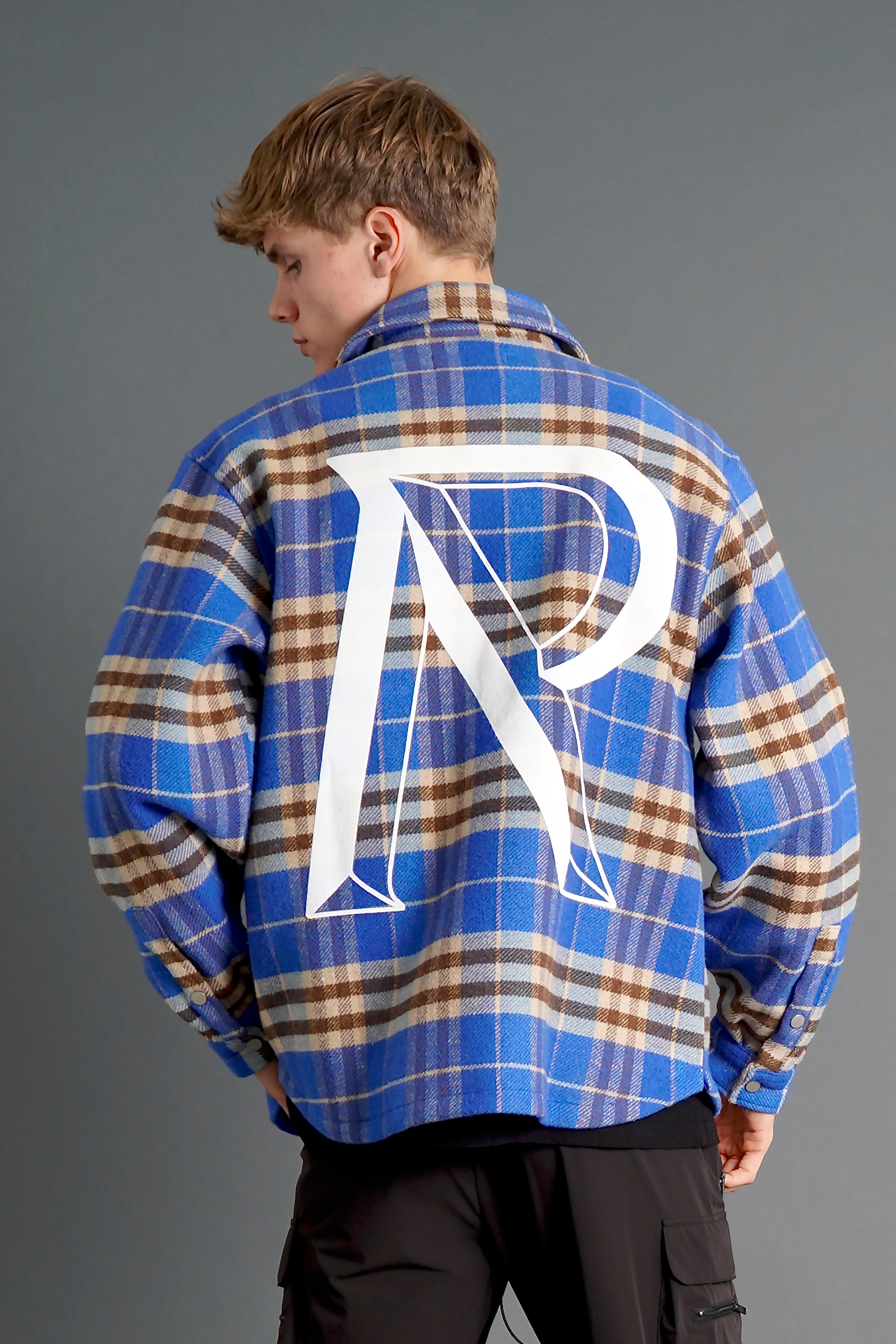 REPRESENT Initial Print Wool Blend Flannel Shirt REPRESENT Initial Print Wool Blend Flannel Shirt