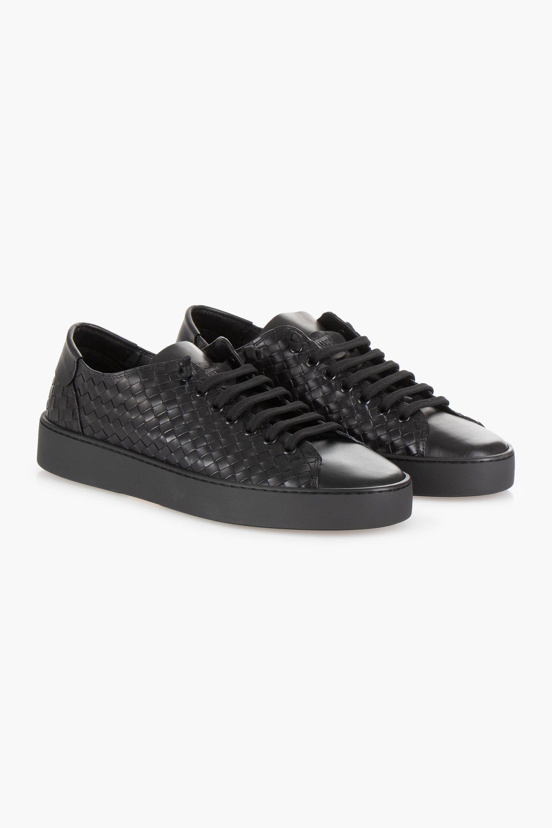 FABIANO RICCI Woven Leather Sneakers