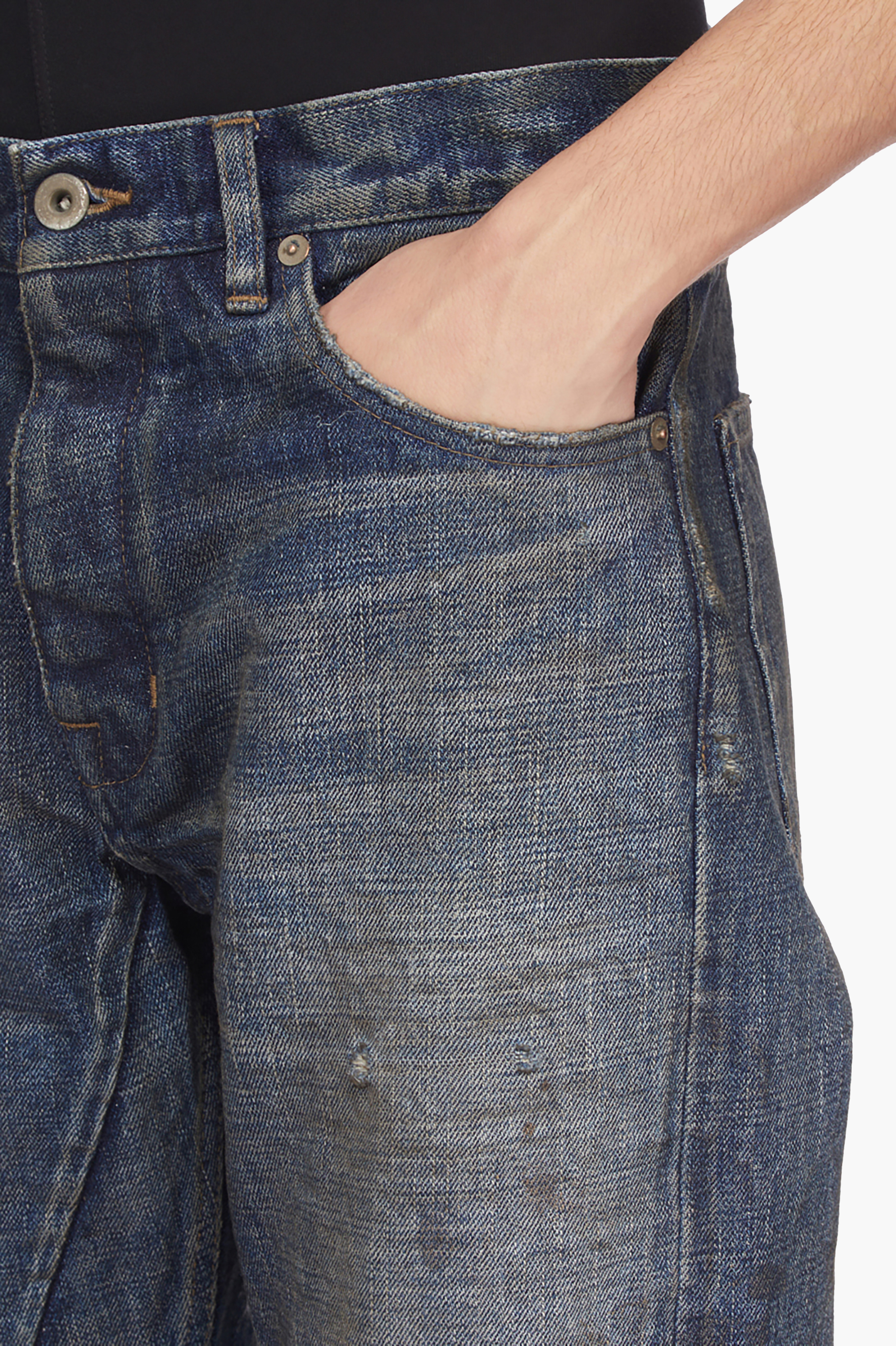 RICK OWENS DRKSHDW Kurdt Cut Cotton Denim Jeans Bekleidung, Hosen, Jeans