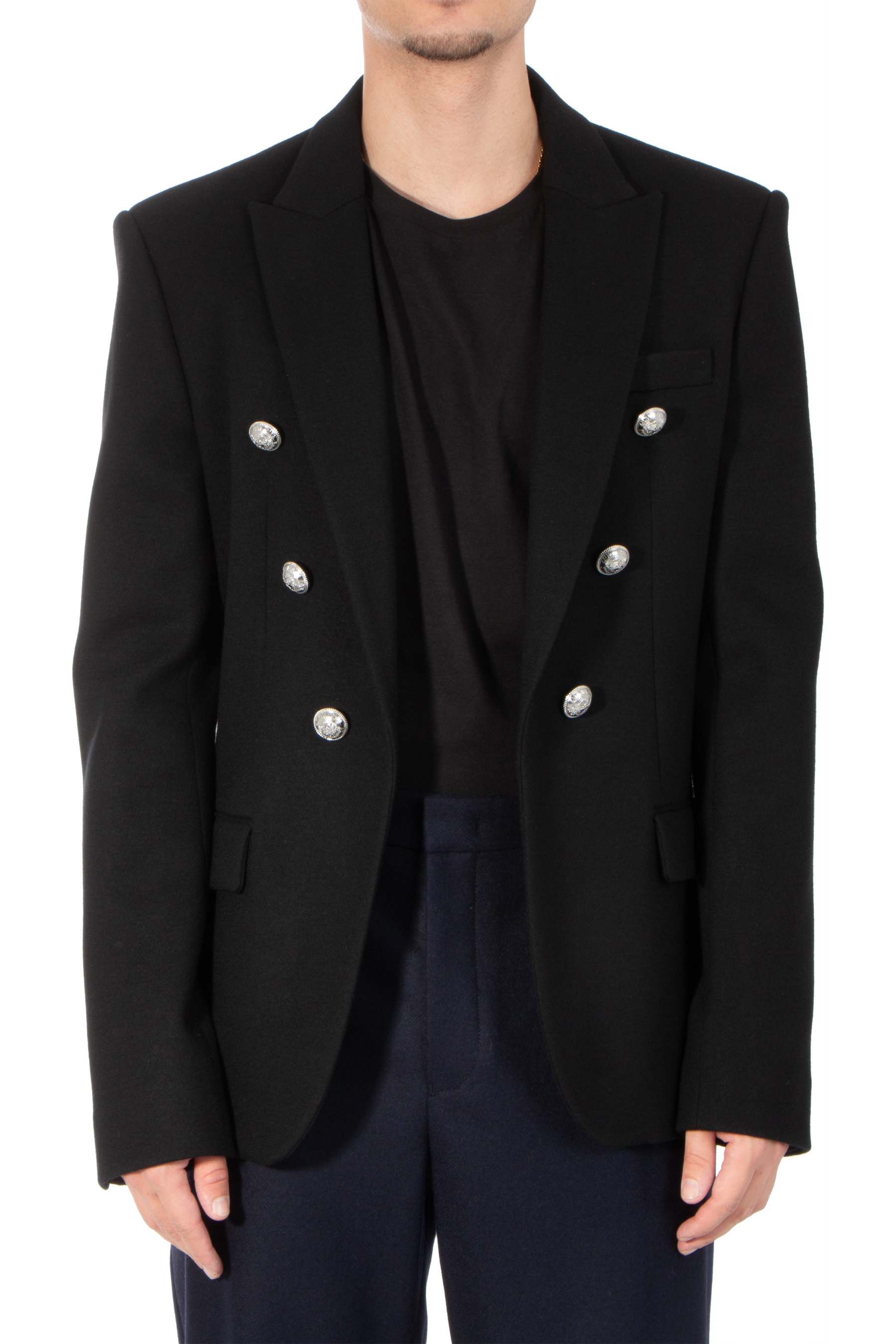 BALMAIN Slim Fit Virgin Wool & Cashmere Blazer
