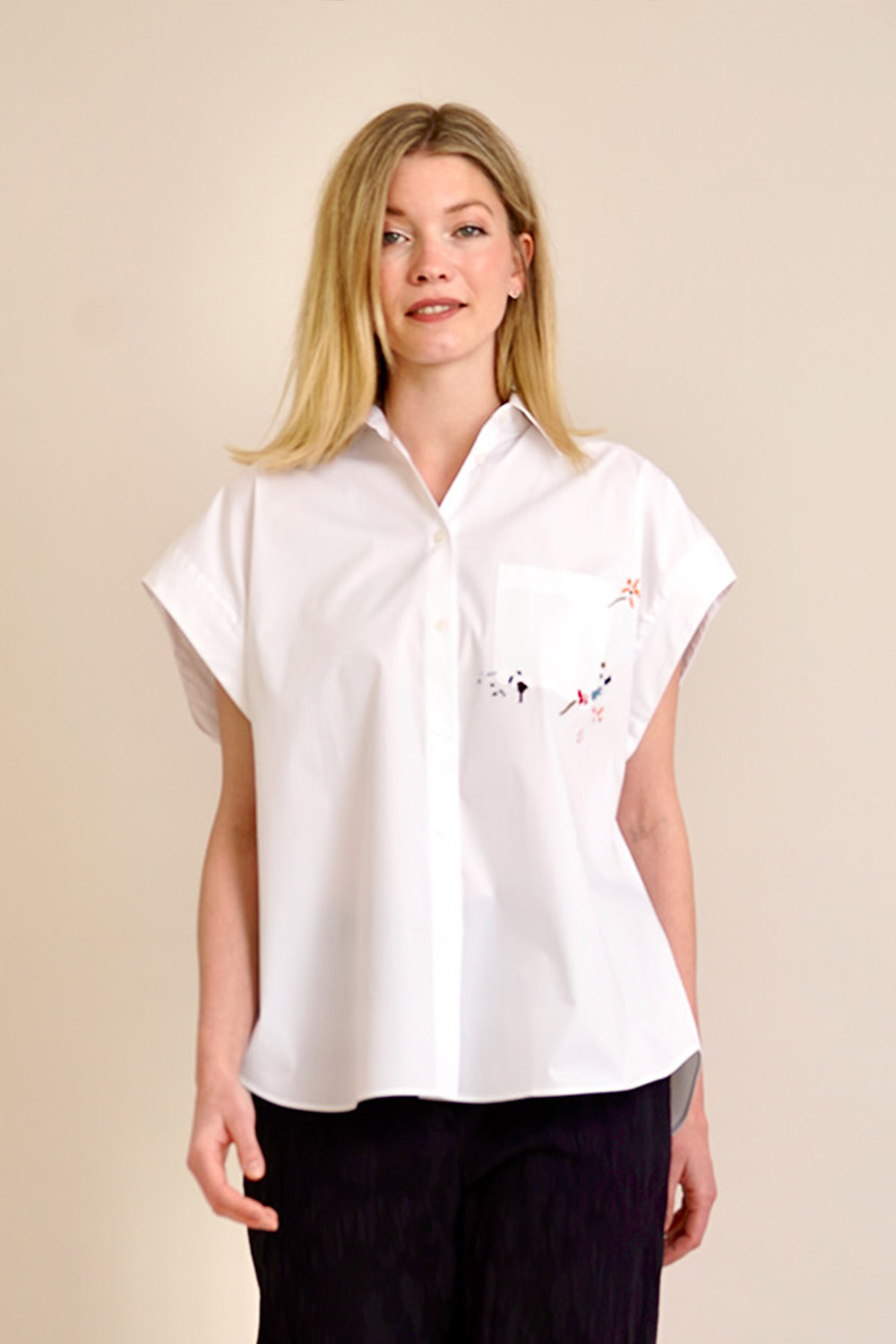 PAUL SMITH Oversized Sleeveless Embroidered Blouse
