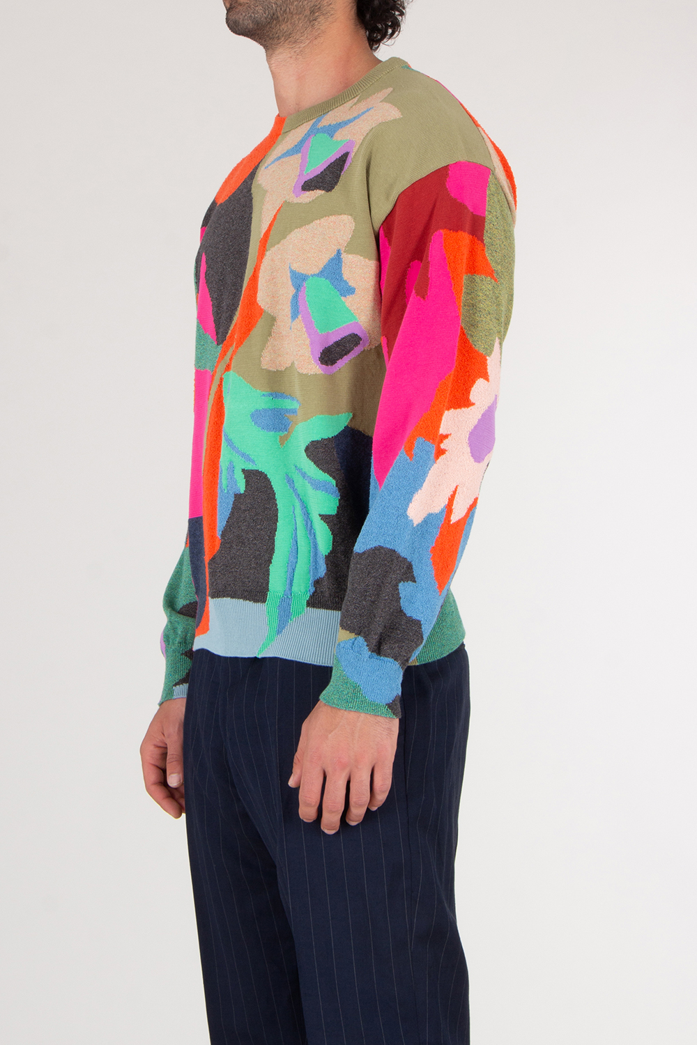 PAUL SMITH 'River Collage' Knitted Cotton Sweater