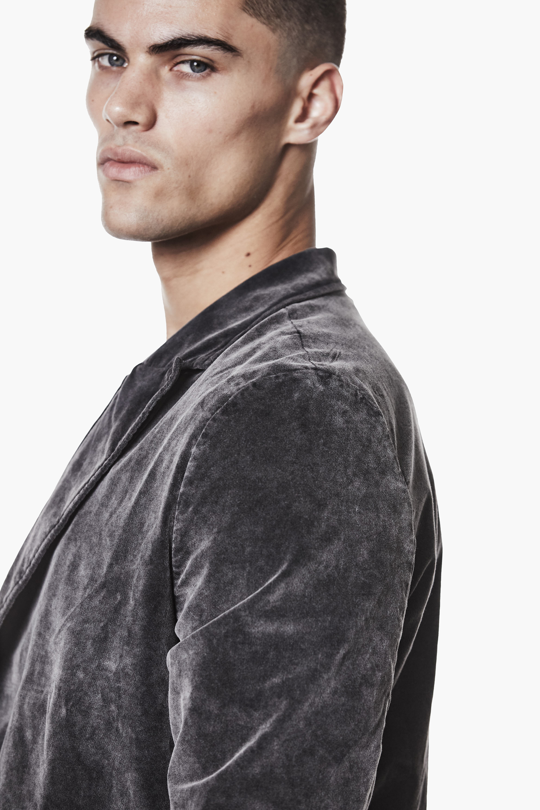 THOM KROM Regular Fit Cotton Stretch Velvet Jacket Samt, Langer Ärmel, Erwachsener, Mann, Person