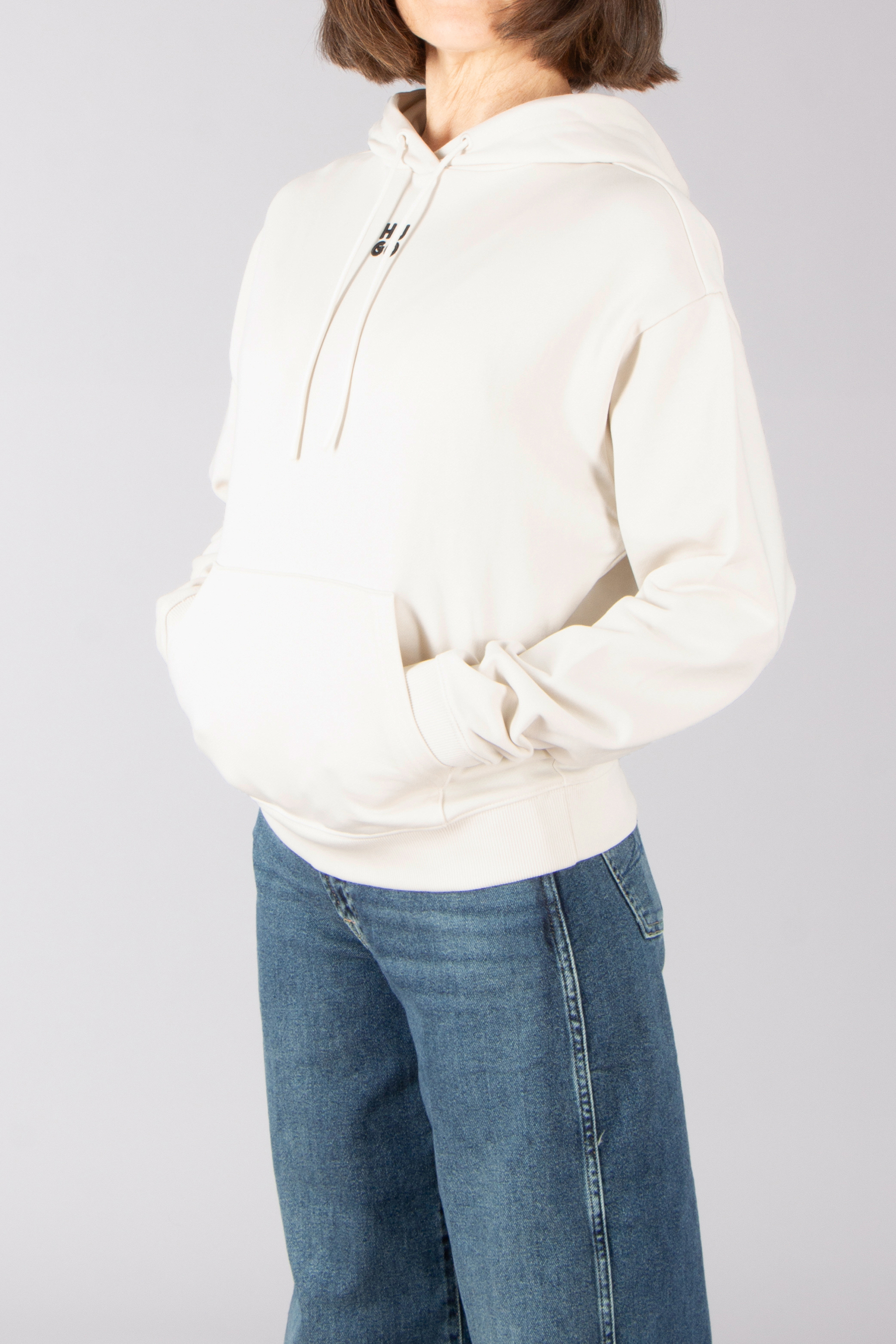 HUGO Relaxed Fit Embroidered Cotton French Terry Hoodie Delfinia HUGO Relaxed Fit Embroidered Cotton French Terry Hoodie Delfinia
