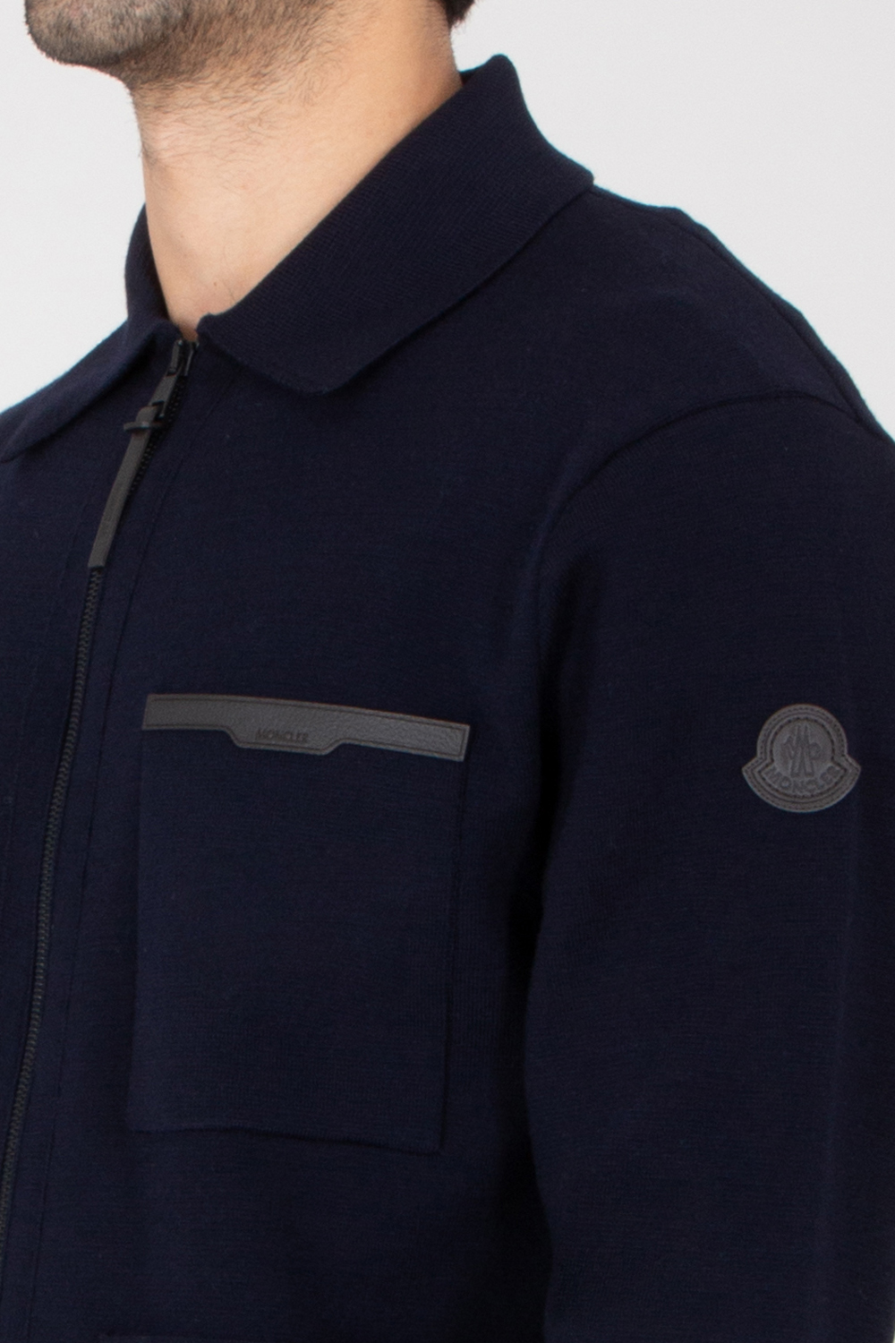 MONCLER Regular Fit Virgin Wool Zip Cardigan