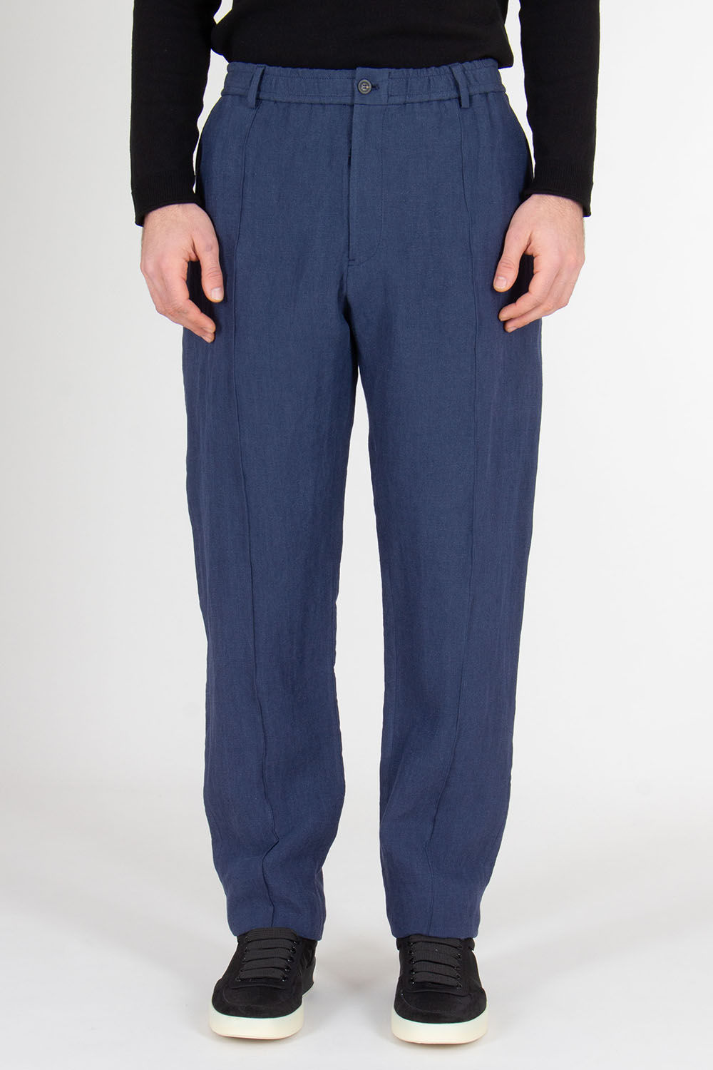 EMPORIO ARMANI Relaxed Fit Washed Linen Pants