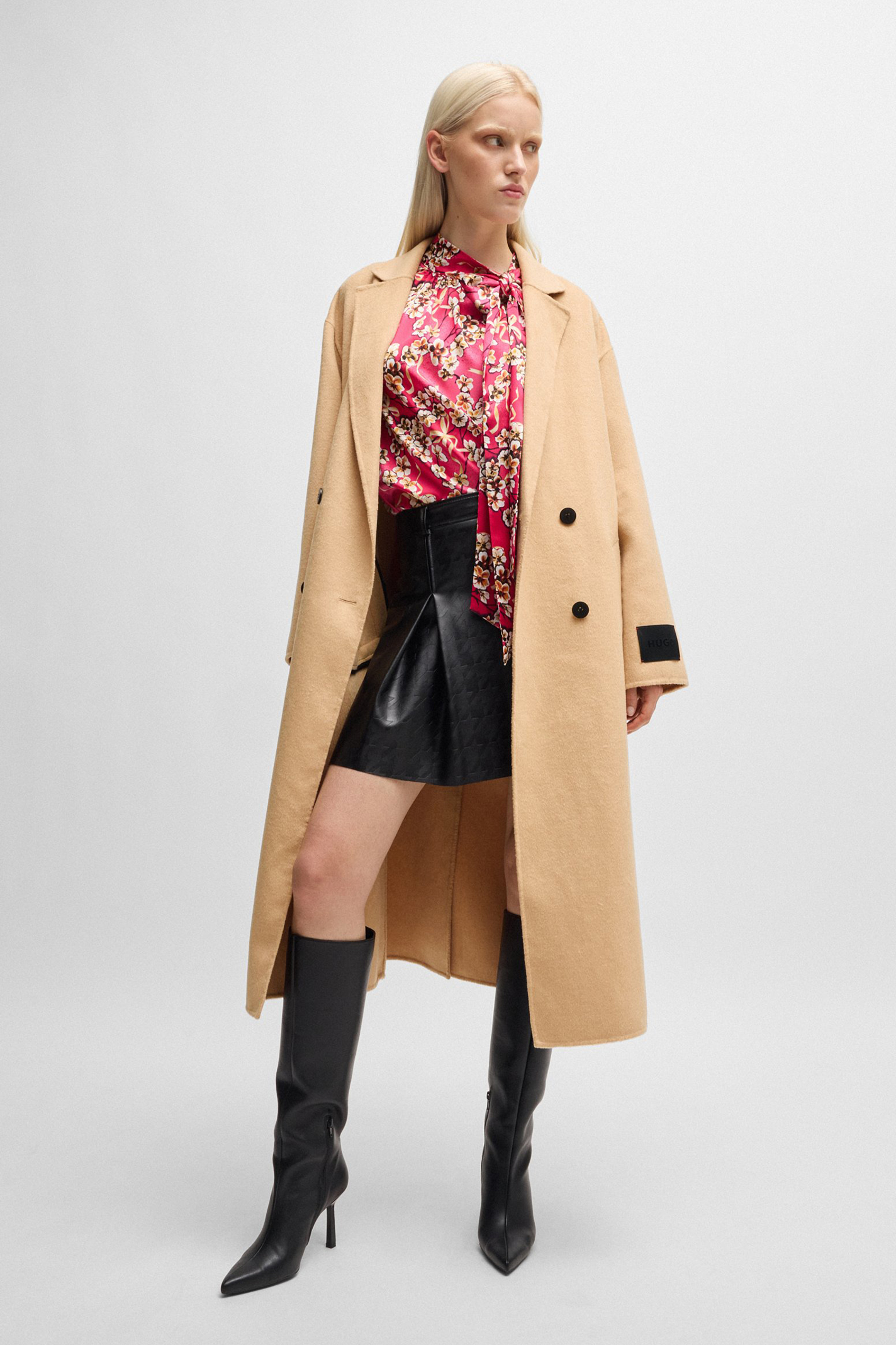 HUGO Oversized Double-Faced Wool Blend Coat Maneka HUGO Oversized Double-Faced Wool Blend Coat Maneka