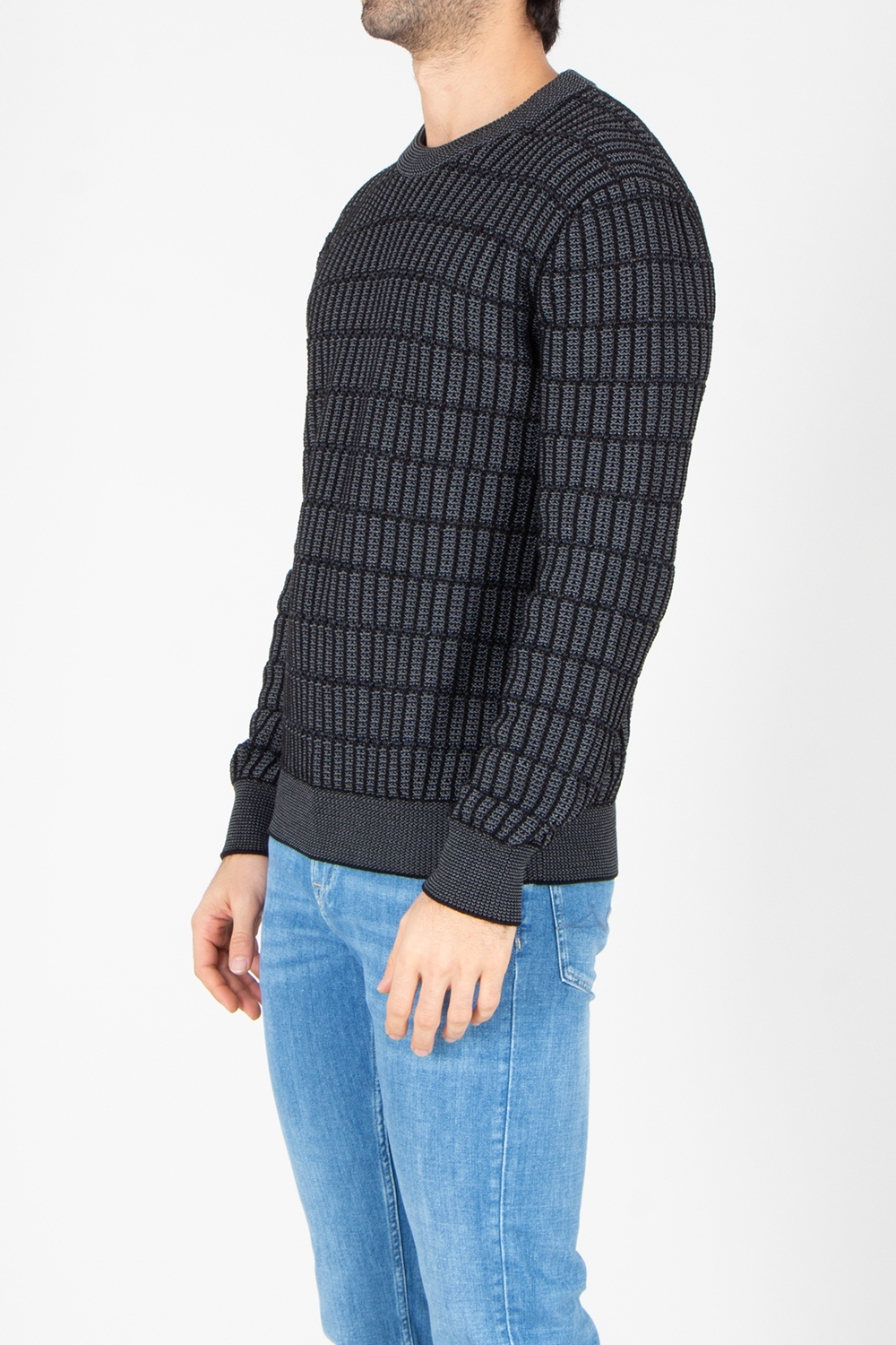 Strickwaren, Pullover, Jeanshose, Mann, Person