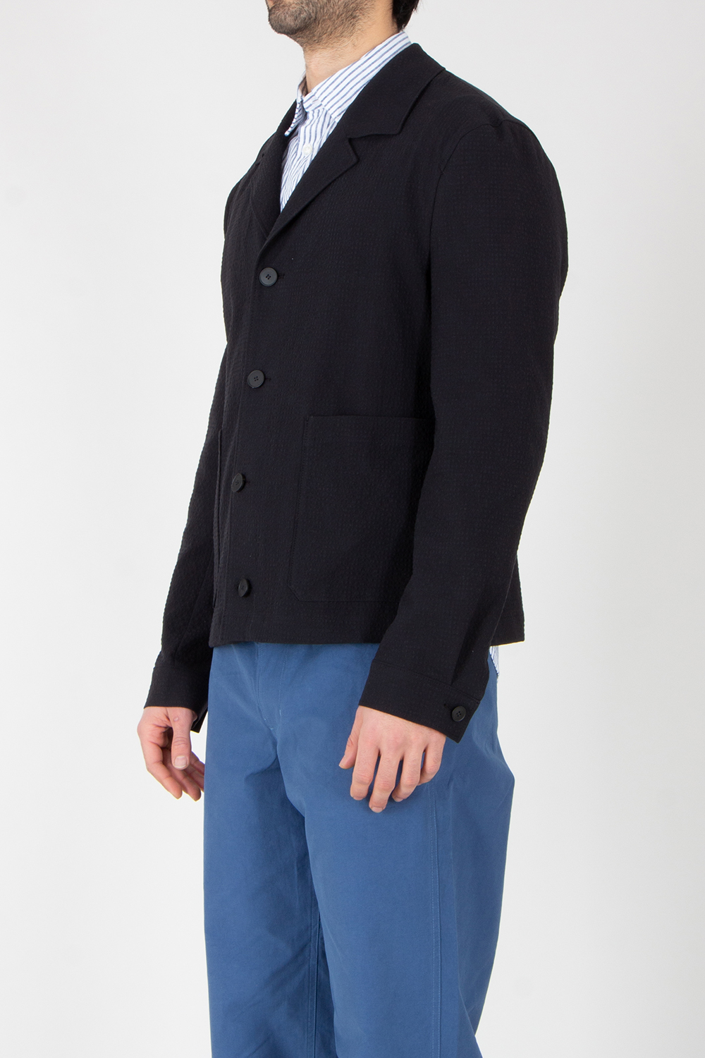 HUGO Modern Fit Performance Super Flex Cotton Seersucker Overshirt John