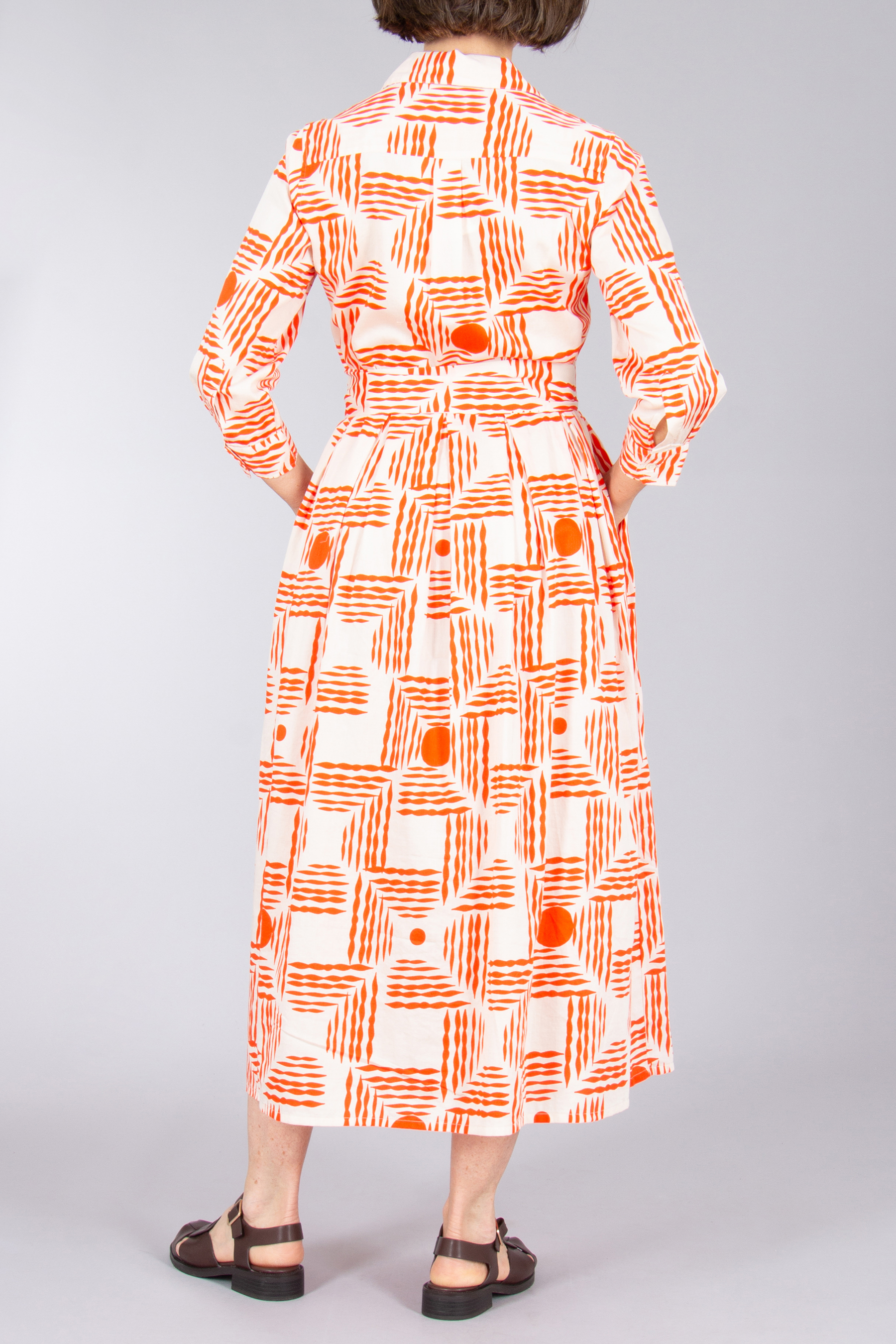 0039 ITALY Printed Cotton Wrap Dress Julene Mantel, Kleid, Erwachsener, Person, Frau