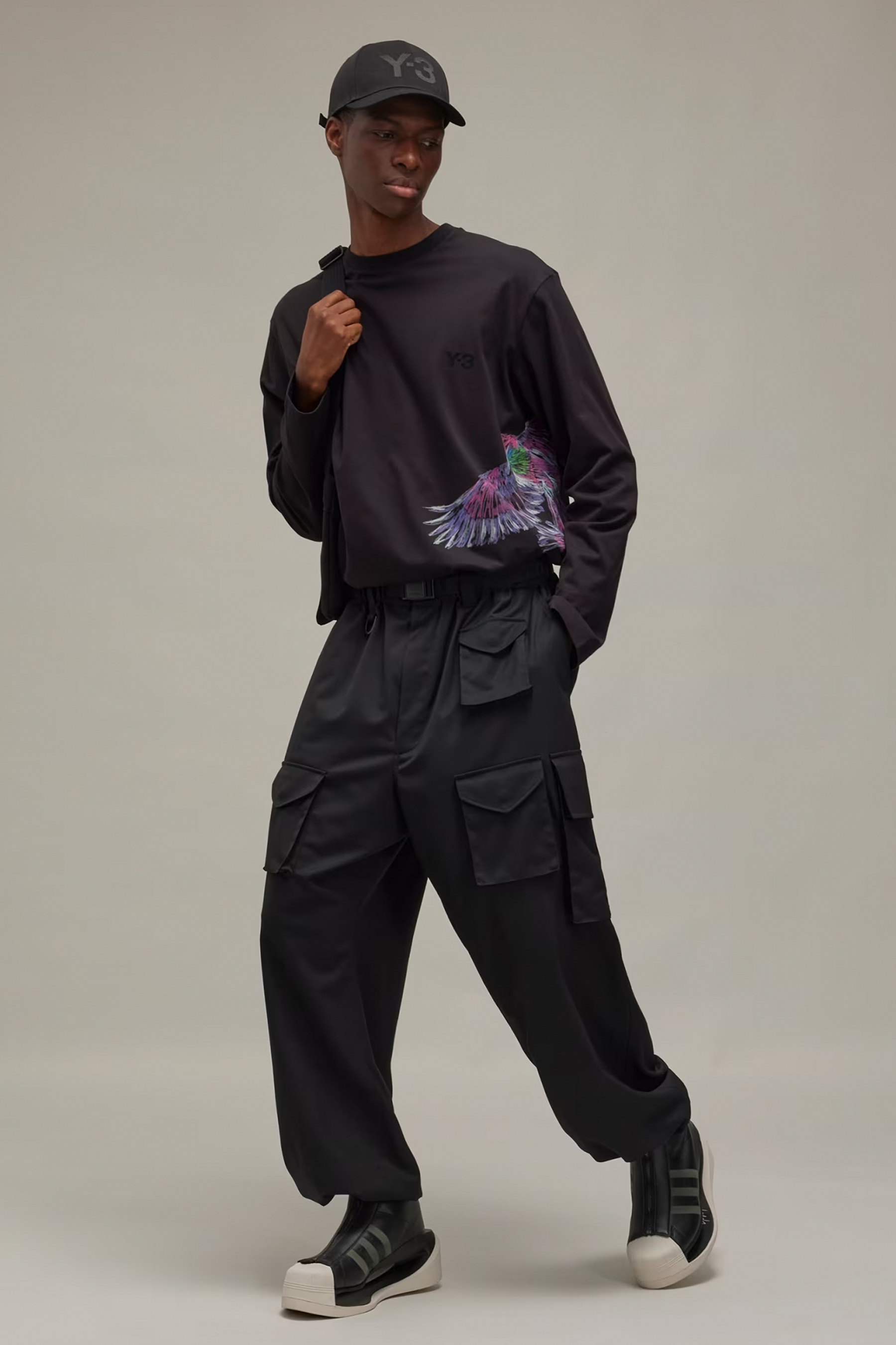 Y-3 Graphic Print Cotton Long Sleeve T-Shirt Y-3 Graphic Print Cotton Long Sleeve T-Shirt