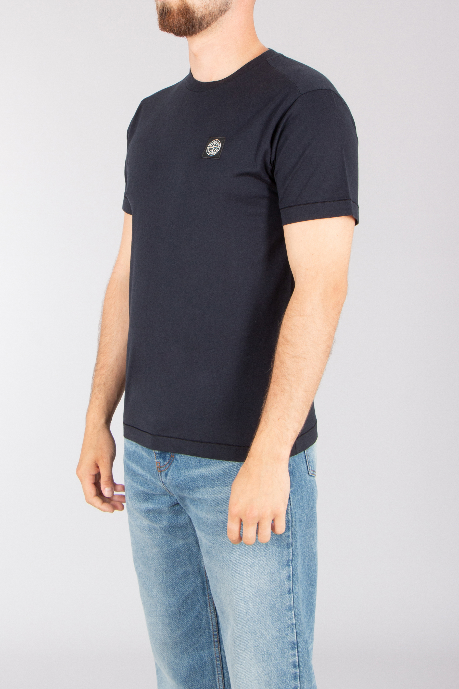 STONE ISLAND Slim Fit Cotton Jersey T-Shirt T-shirt, Ärmel, Erwachsener, Mann, Person