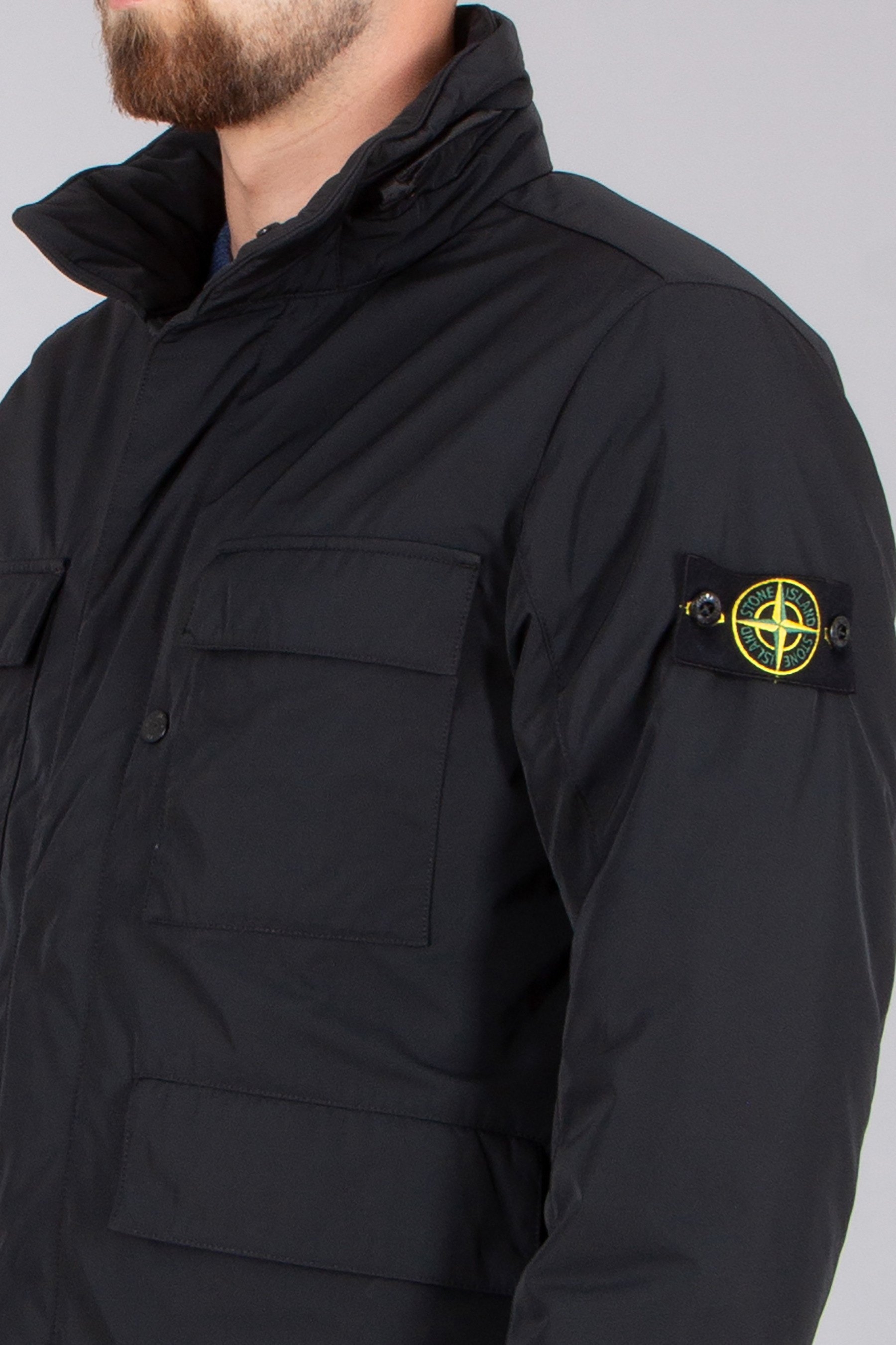 STONE ISLAND Regular Fit Padded Micro Twill Field Jacket Bekleidung, Mantel, Jacke