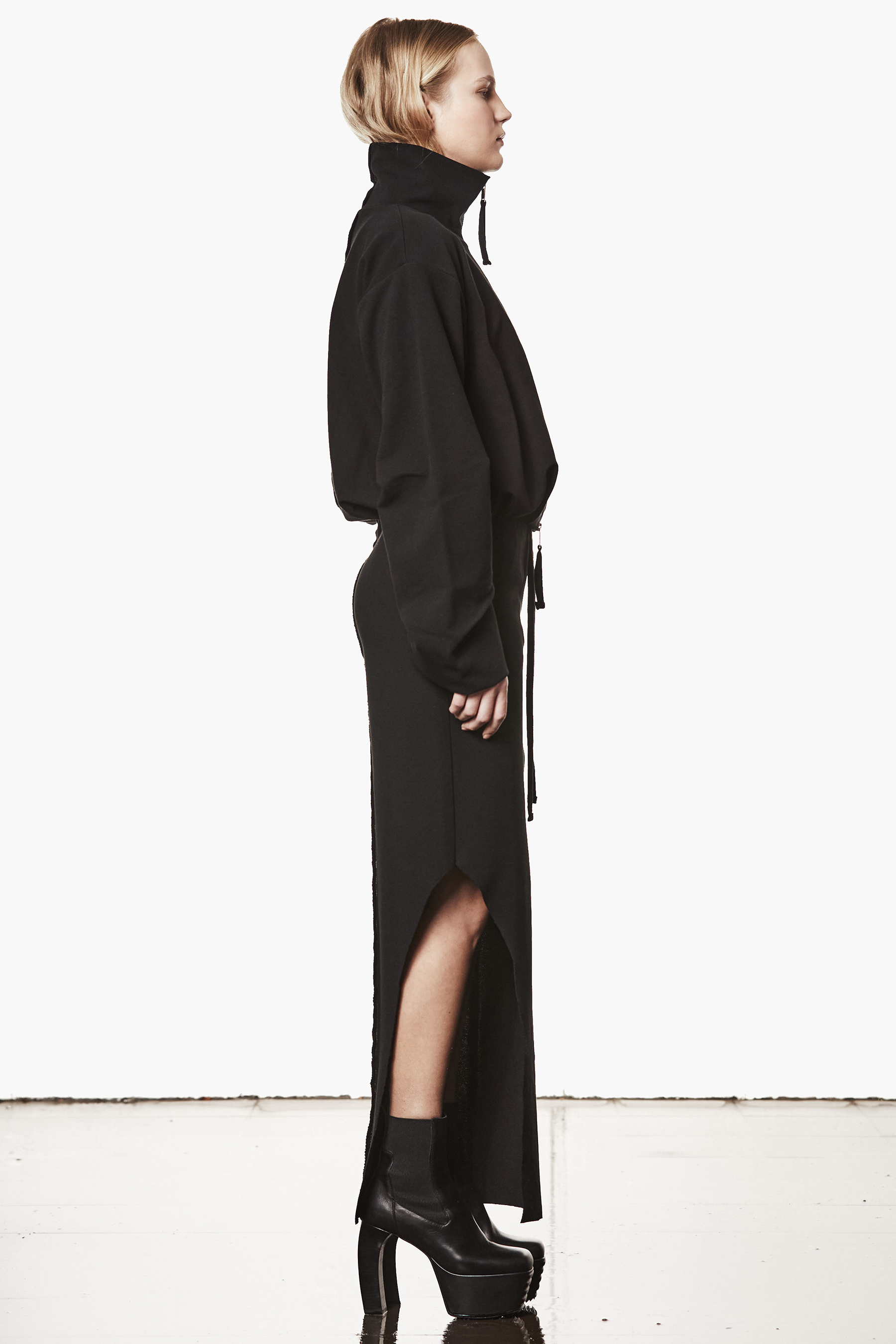 THOM KROM Oversized Structured Cotton Stretch Blend Sweat Jacket Mantel, Langarm, Hoher Absatz, Schuh, Modisch