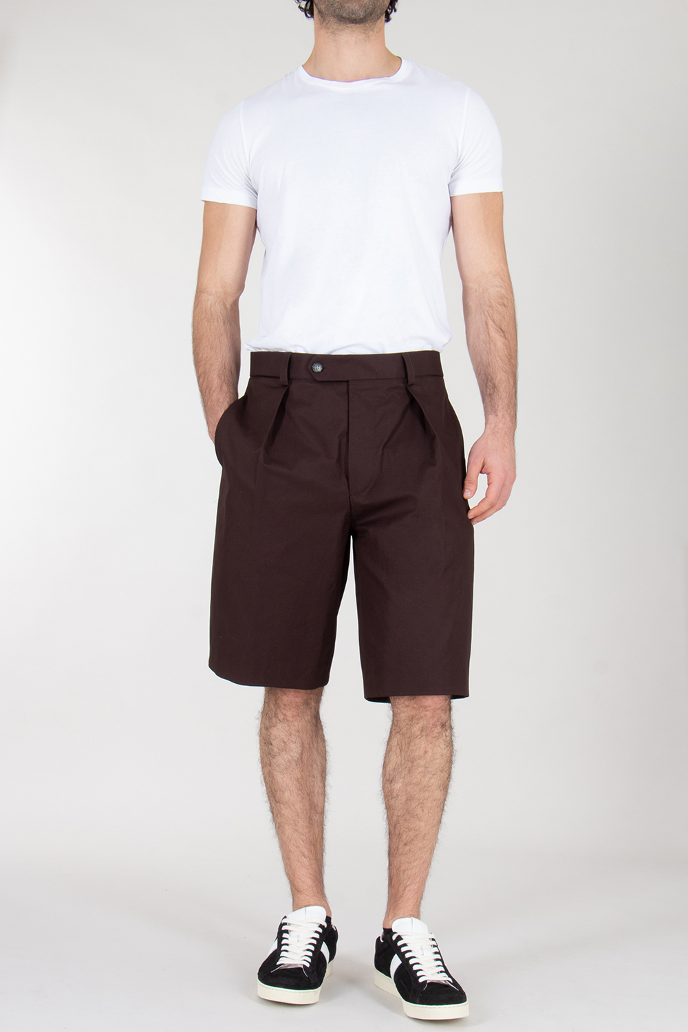 BECKHAM x BOSS Regular Fit Pleated Shorts 