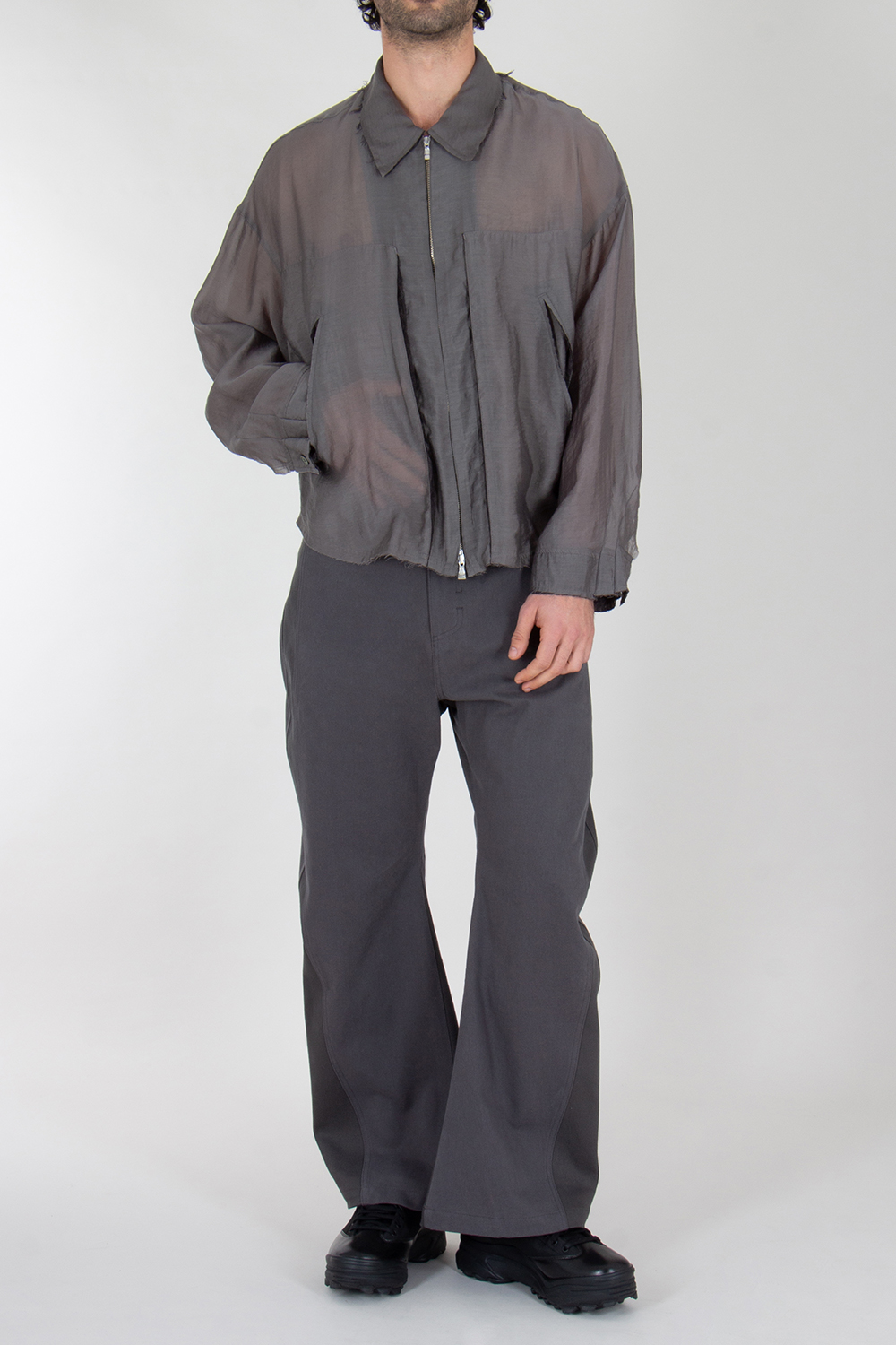 XLIM Relaxed Fit Raw Edge Shirt Jacket