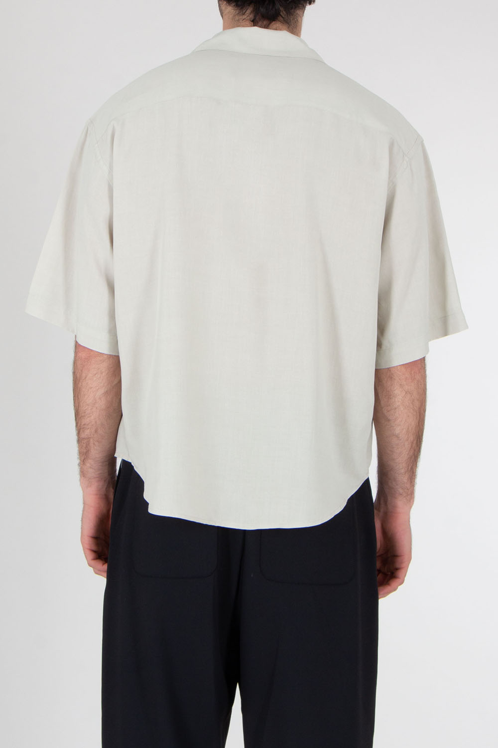 AMI PARIS Boxy Fit Short Sleeve Viscose Shirt 