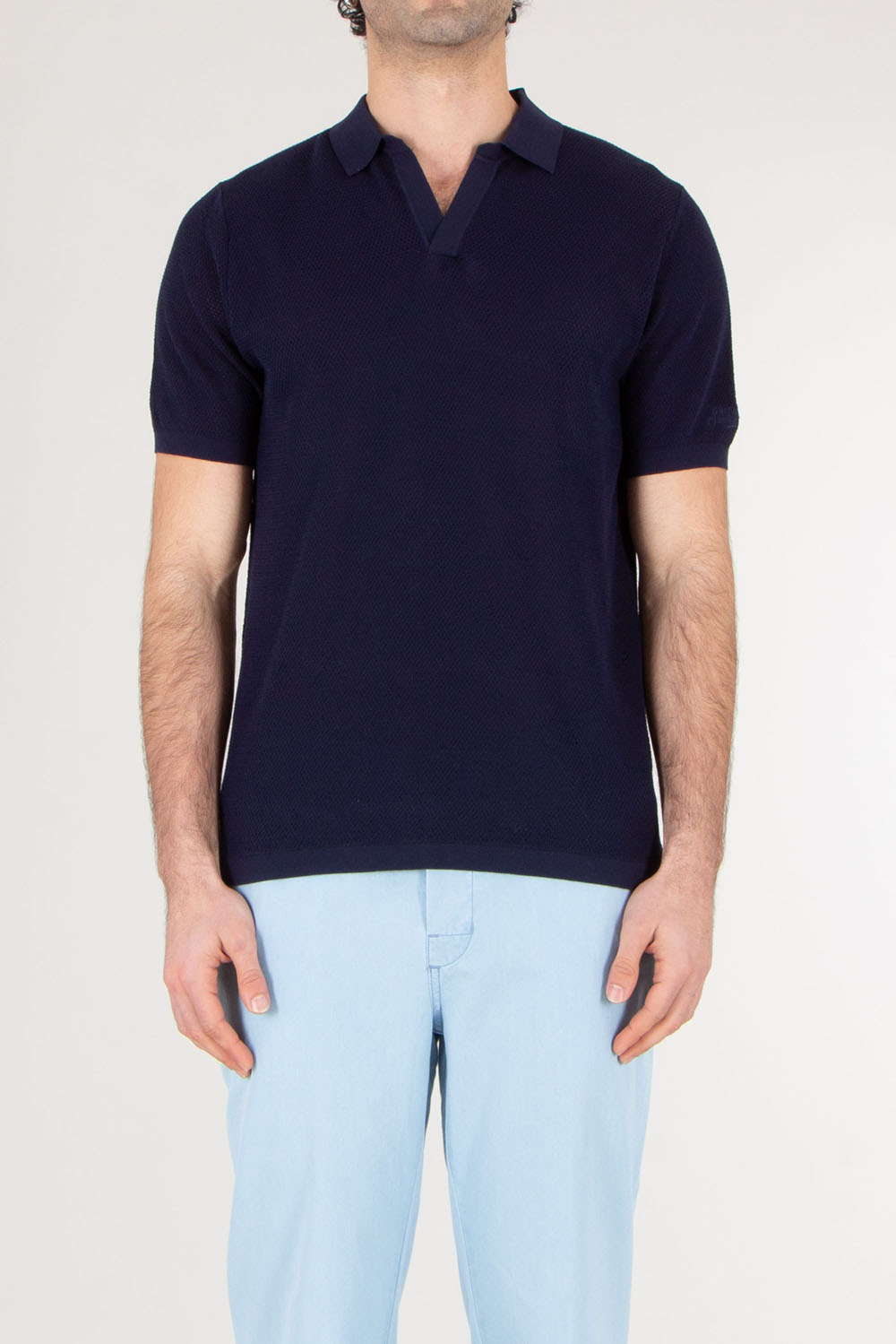 MC 2 SAINT BARTH Regular Fit Knitted Mesh Cotton Polo Sloan