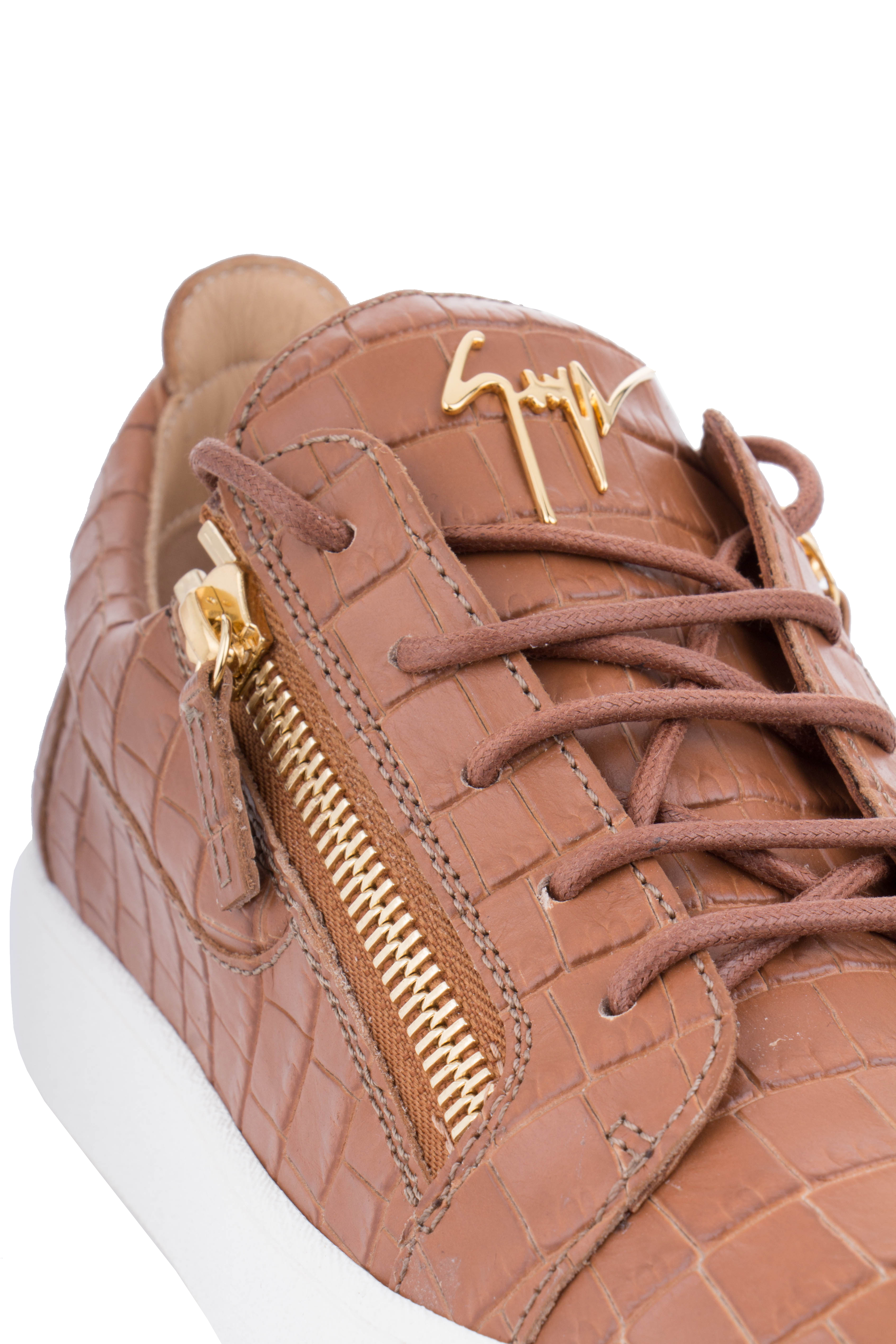 GIUSEPPE ZANOTTI Embossed Croc Low Top Sneakers GIUSEPPE ZANOTTI Embossed Croc Low Top Sneakers
